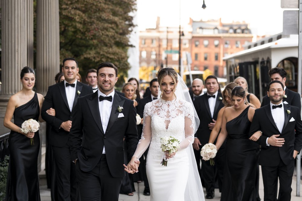 bridal party photos from boston wedding day