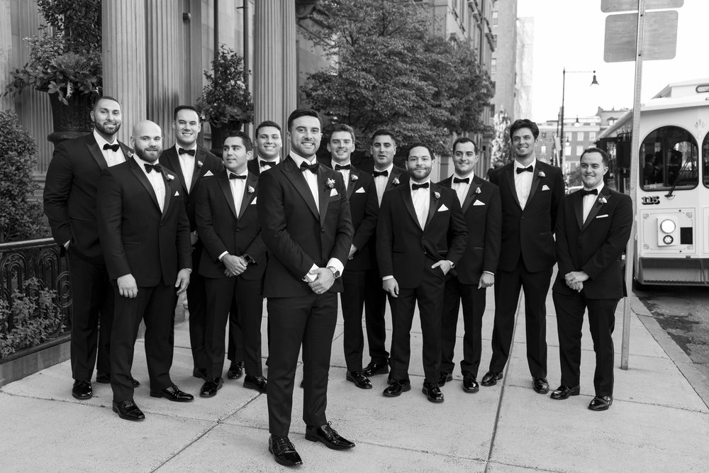 groomsmen photos with groom at boston wedding