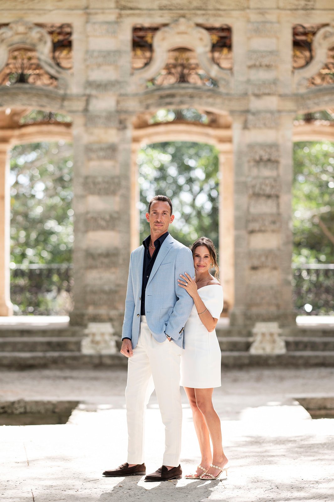  garden engagement photos with elegant and classy couple 