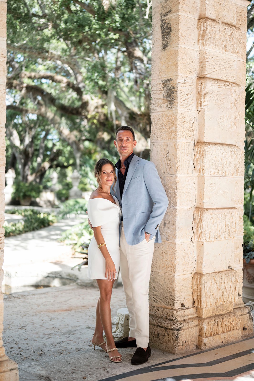  garden engagement photos with elegant and classy couple 