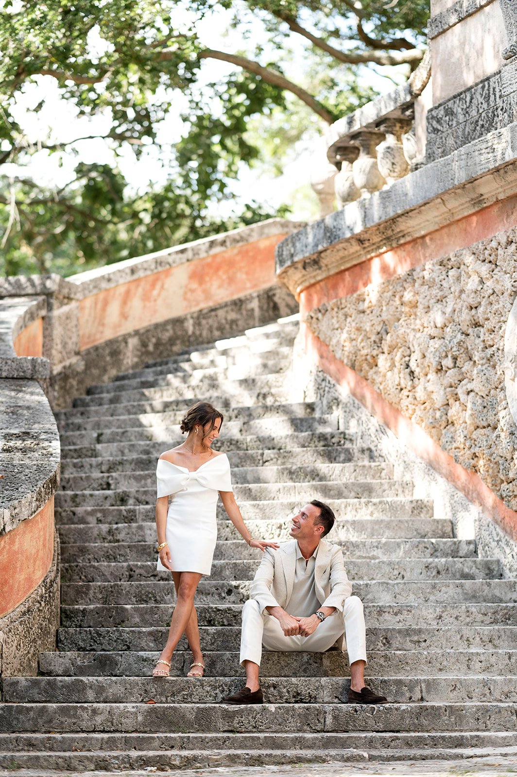  garden engagement photos with elegant and classy couple 