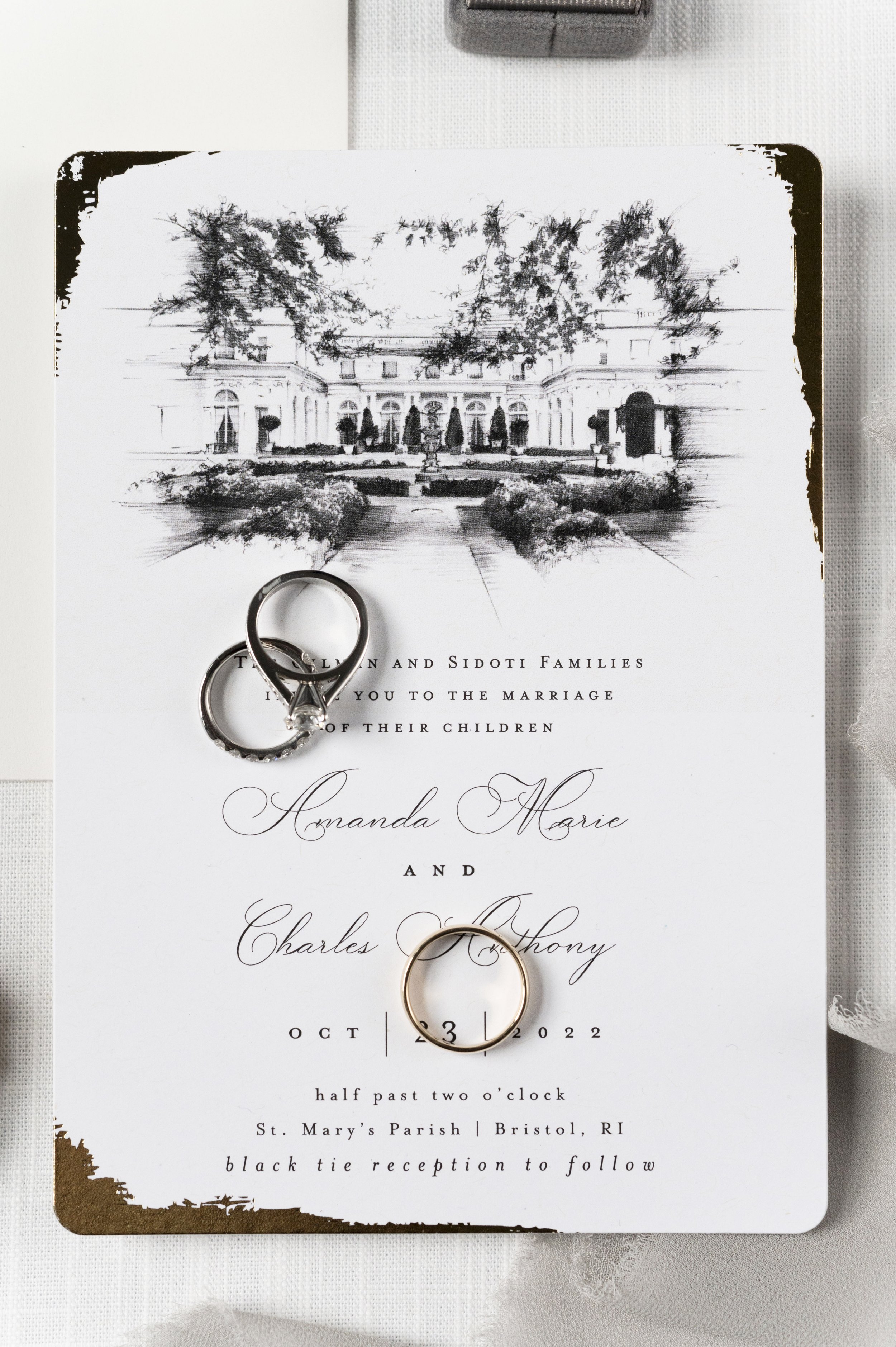wedding invitation close up