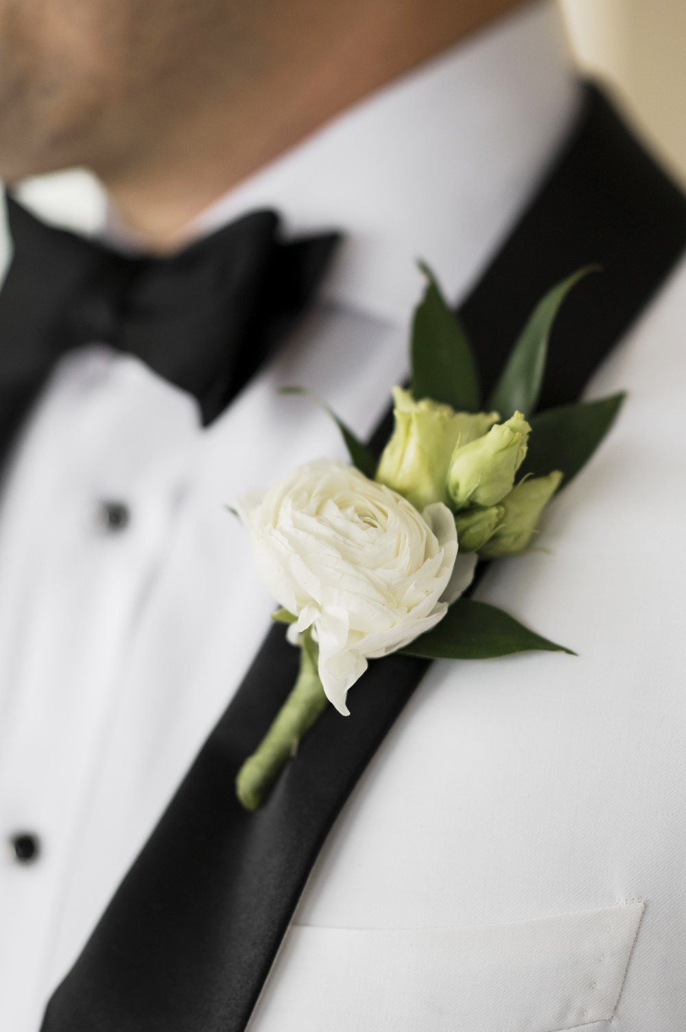 close up of a boutonniere 