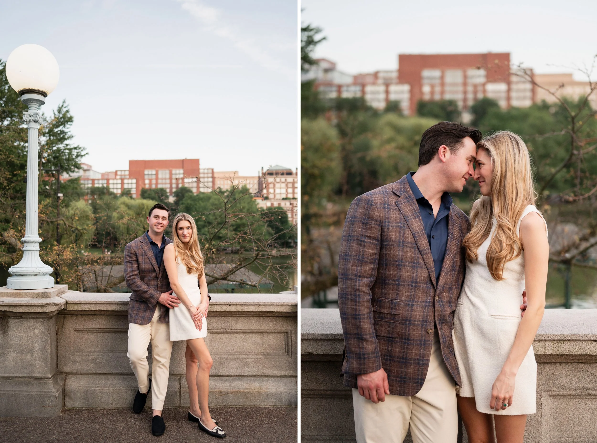 Cathryn and Brendan posing at the Public garden bridge