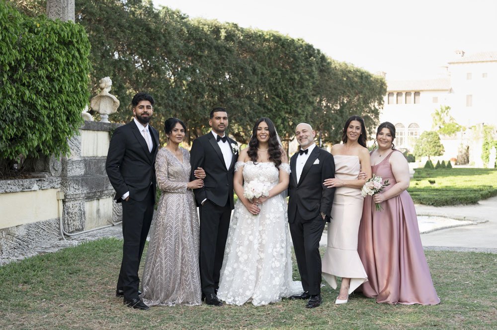 family portraits in a vizcaya museum wedding in Miami