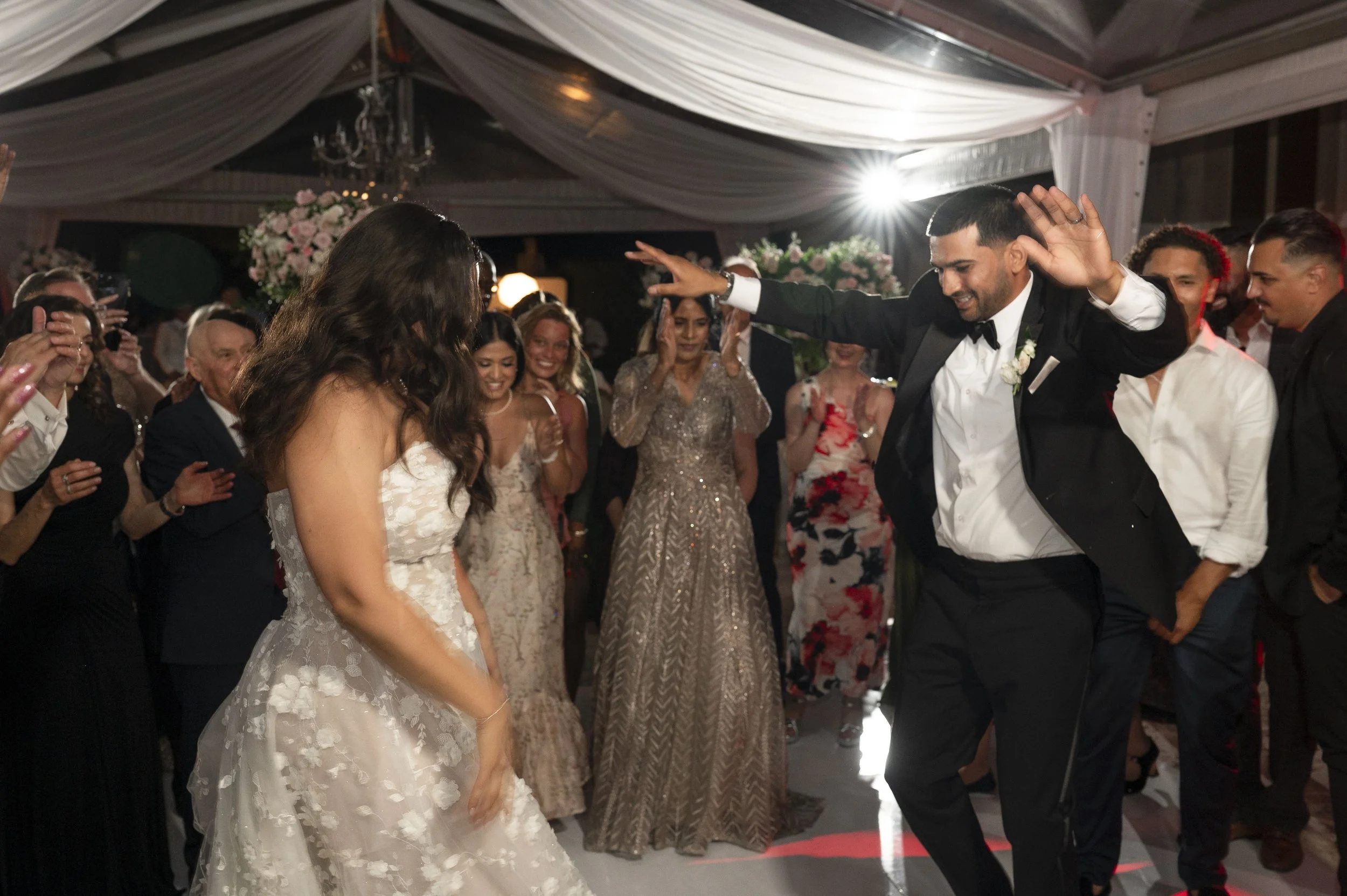 bride and groom dancing in their wedding