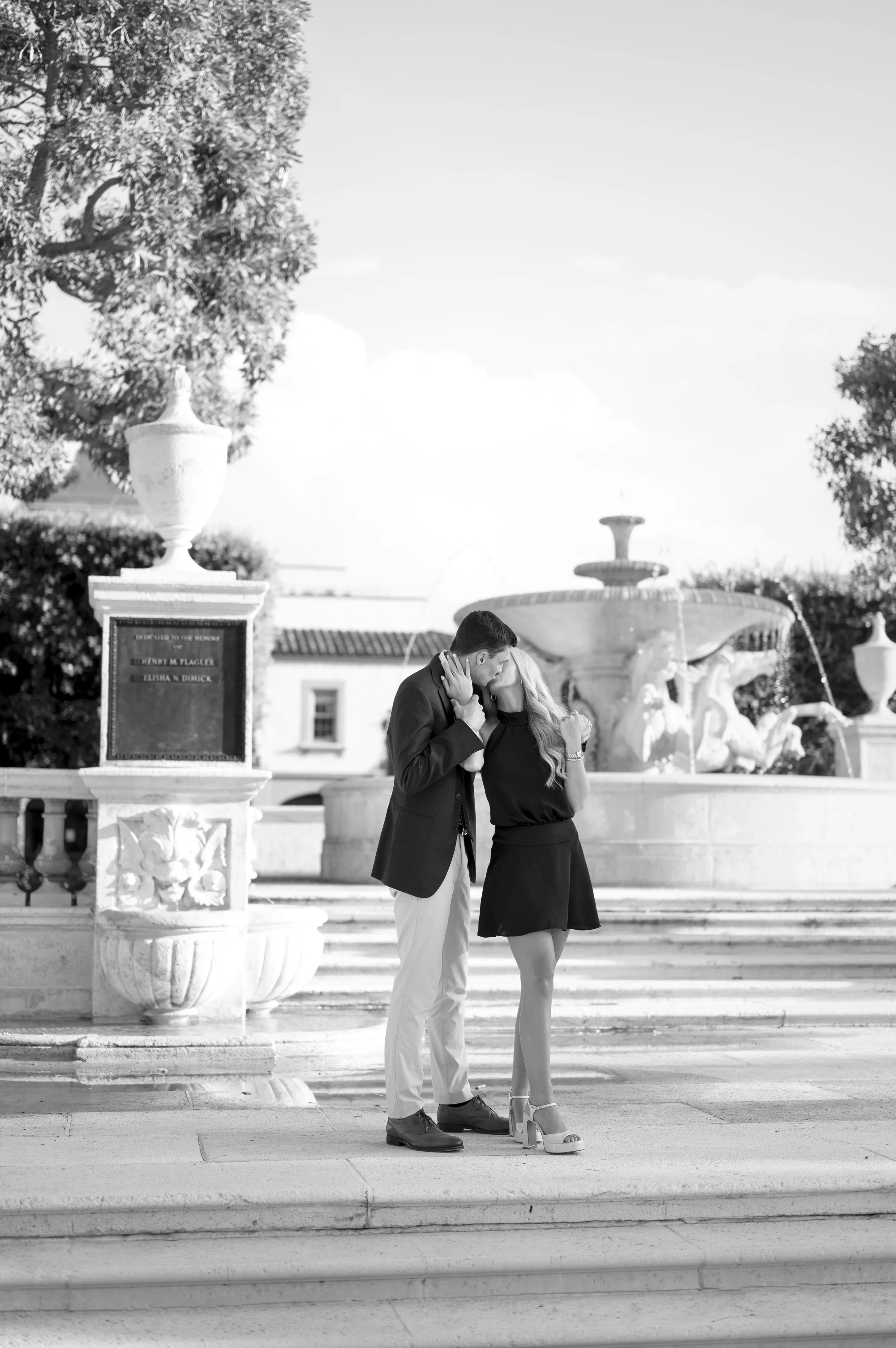 Engaged couple walking through Palm Beach after their surprise proposal (Copy)