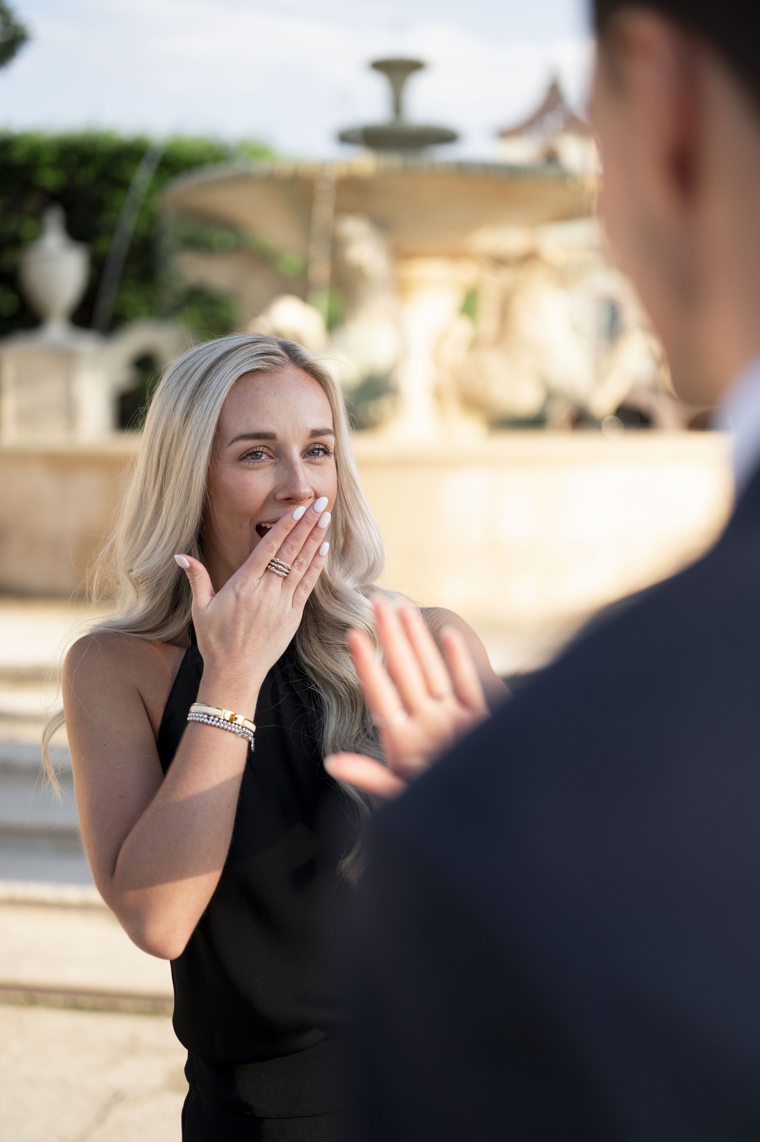 Mattie's face surprise looking at her engagement ring (Copy)