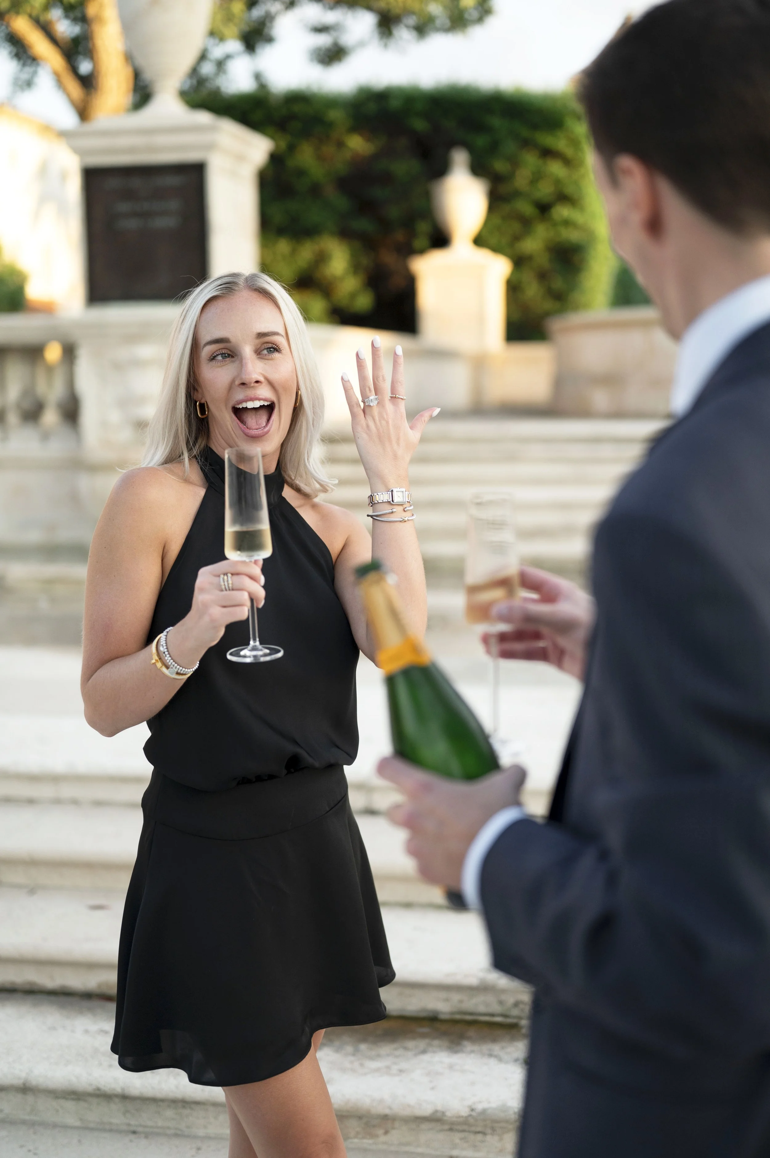 Michael and Mattie celebrating their engagement with champange in Palm Beach (Copy)