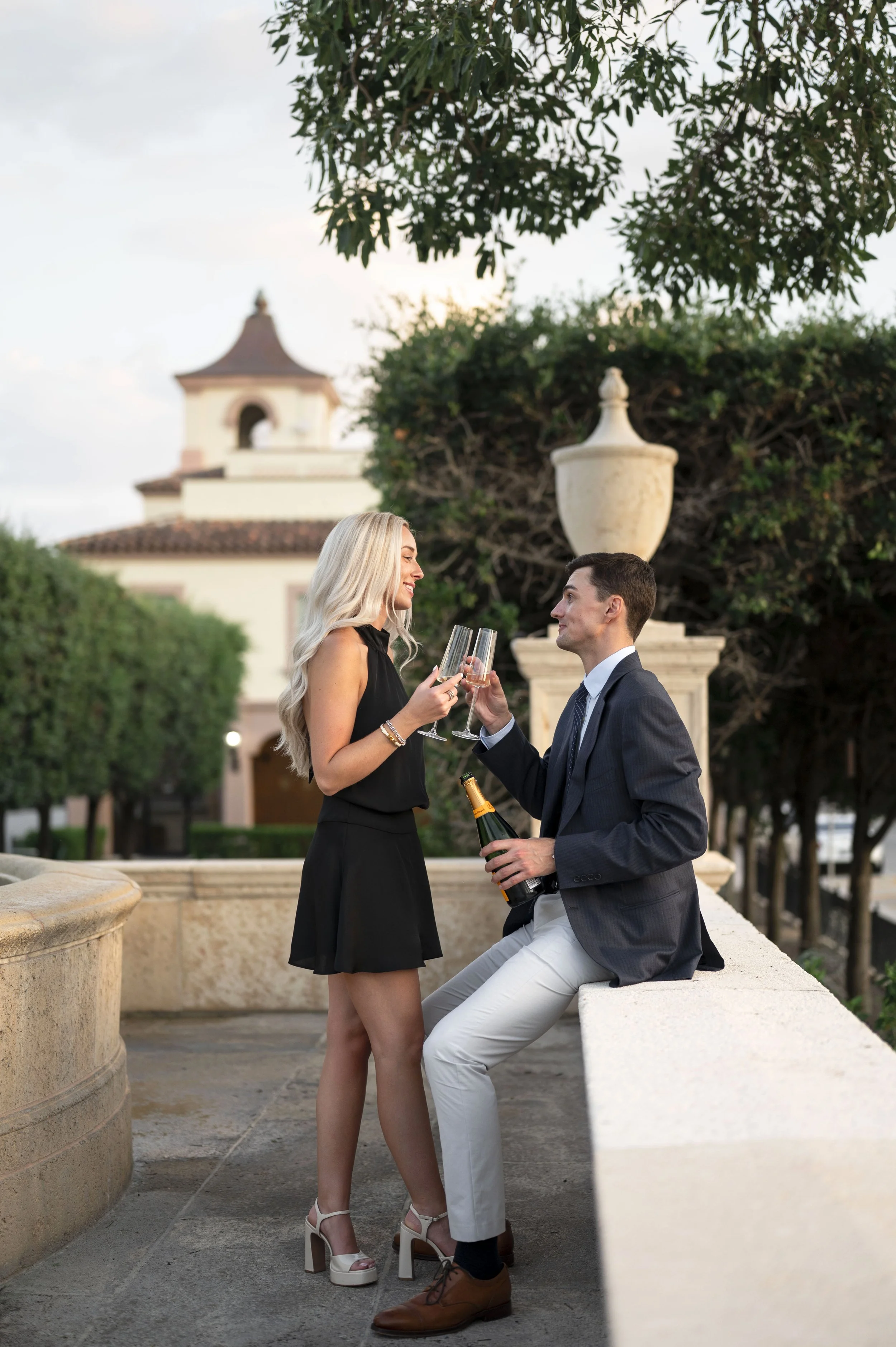 Newly engaged couple Michael and Mattie embracing after their Palm Beach proposal (Copy)