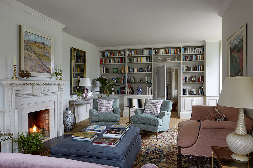 Hampshire Farm House_7. Drawing Room Bookcase Fire_1000x667px.jpg