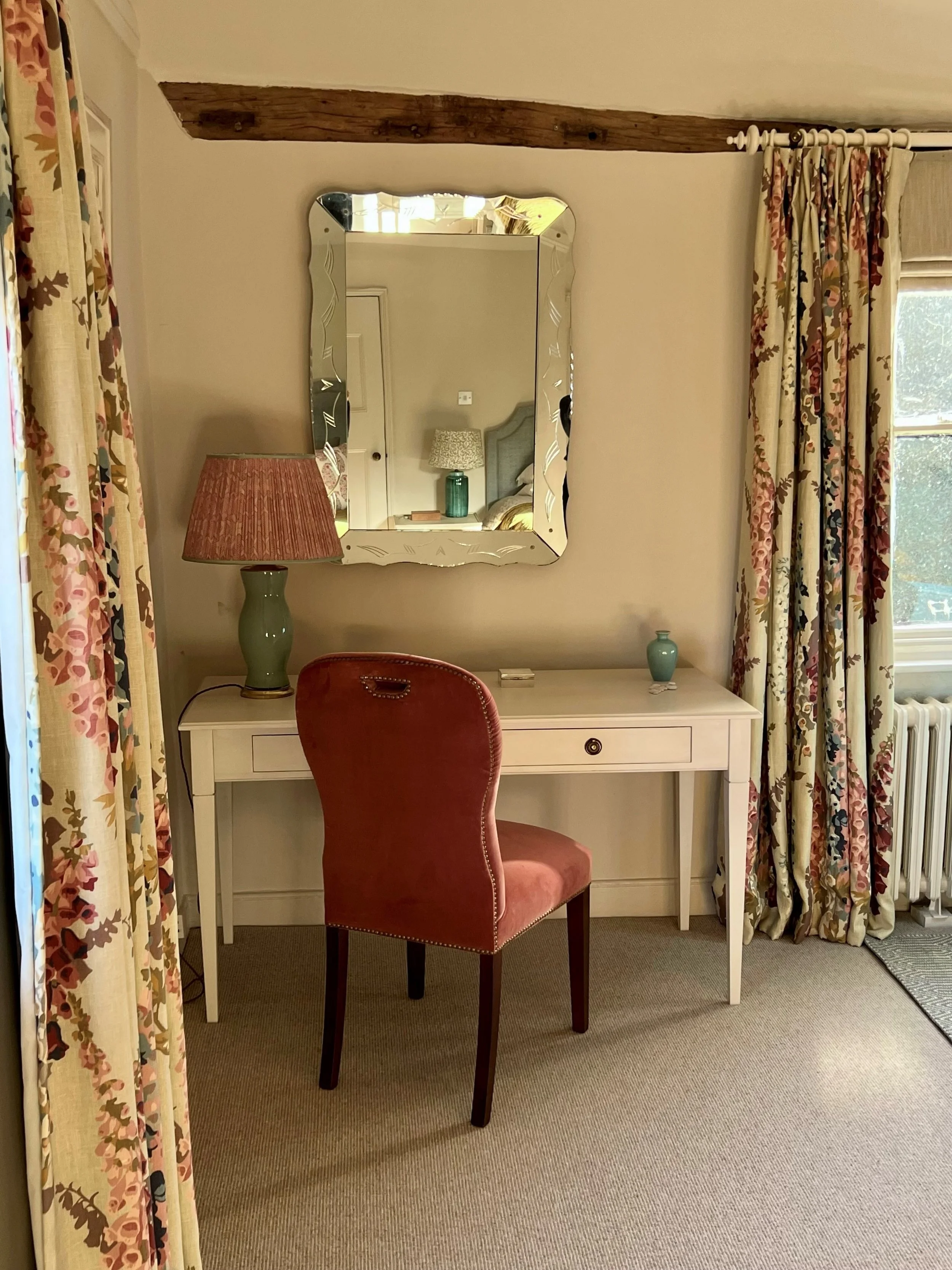 English summer vibe in the master bedroom of our old rectory project. #interiordesign #countryhousestyle #howwedwell #bedroomdecor #englishcountryhouse