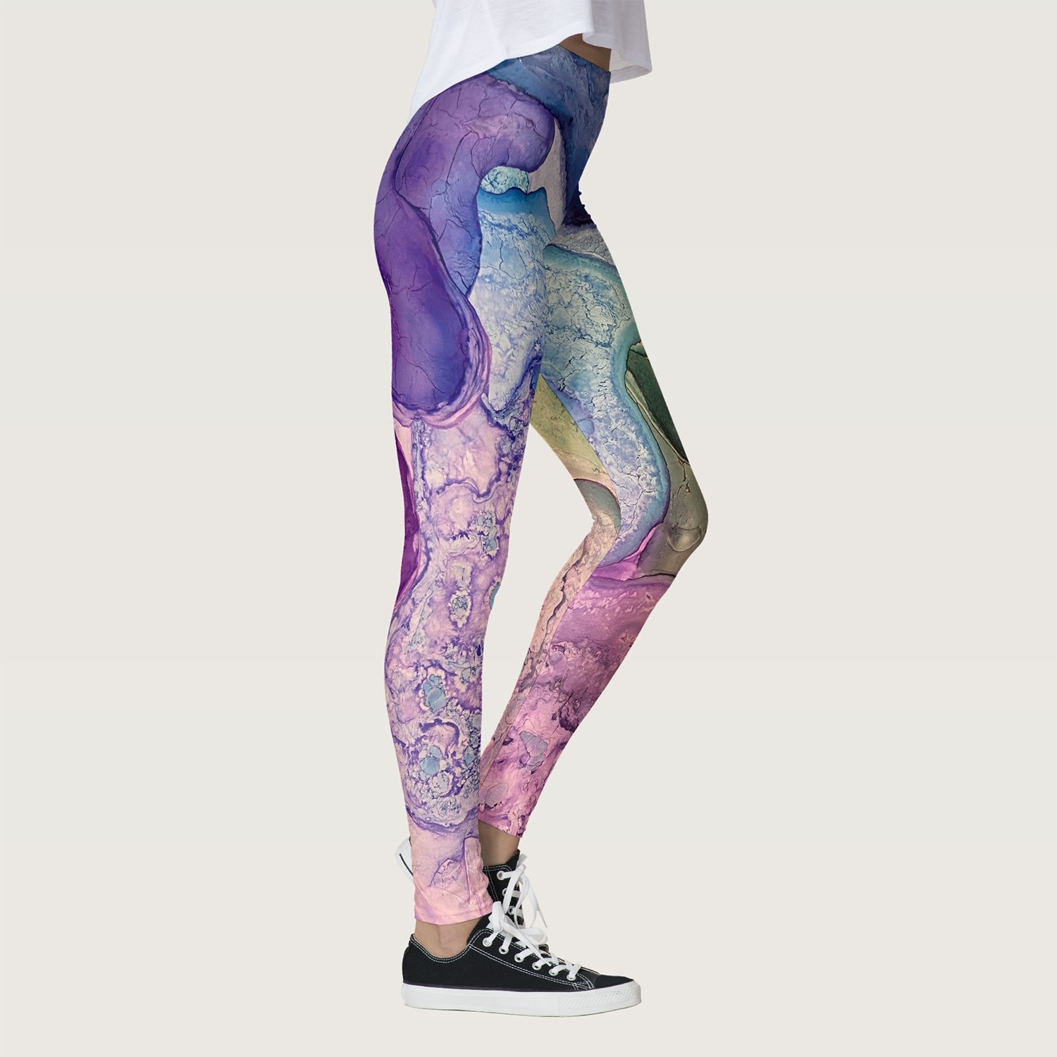 Funky Leggings with Alcohol Ink Abstract Art Design (Copy)
