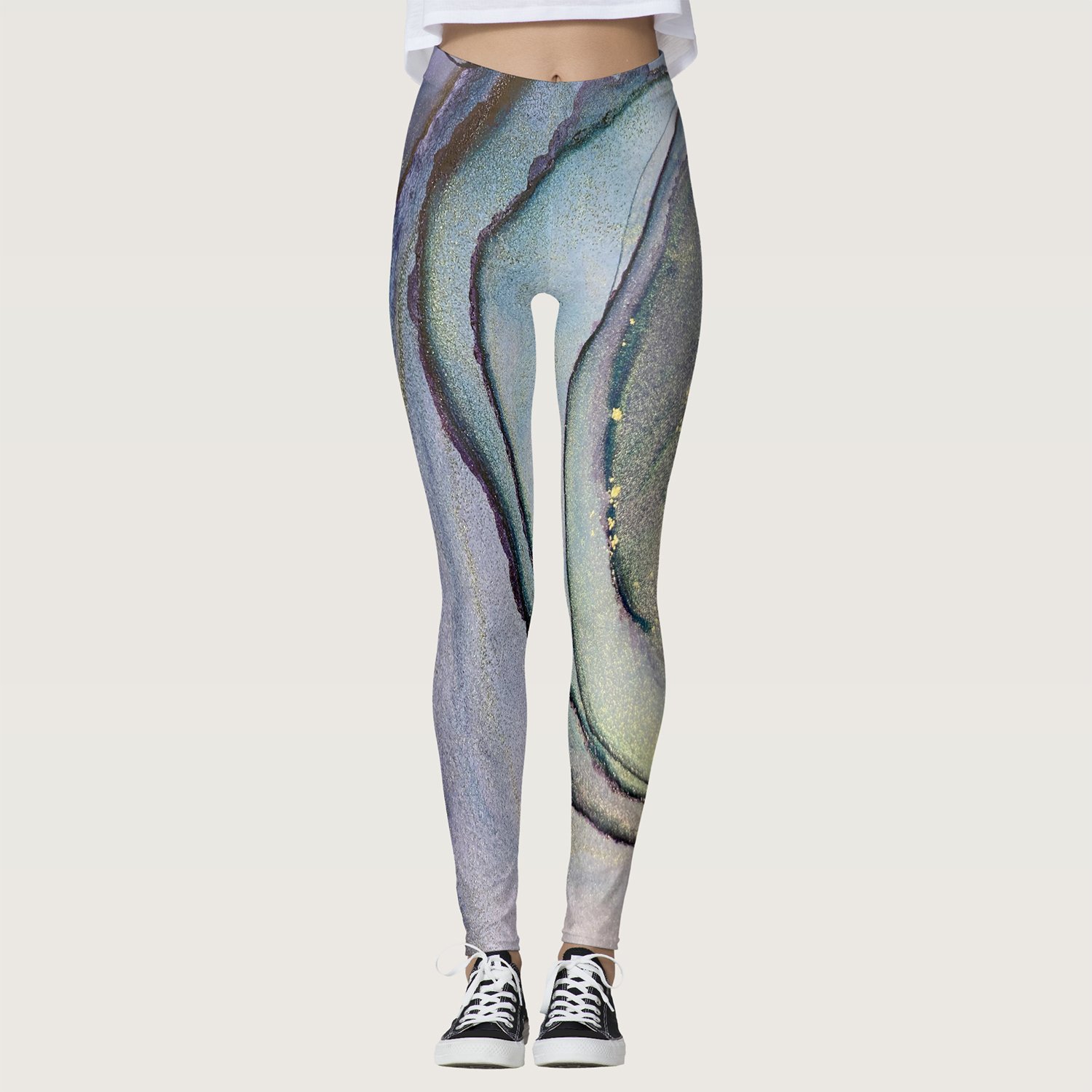Faux Shimmery Alcohol Ink-Based Leggings (Copy)