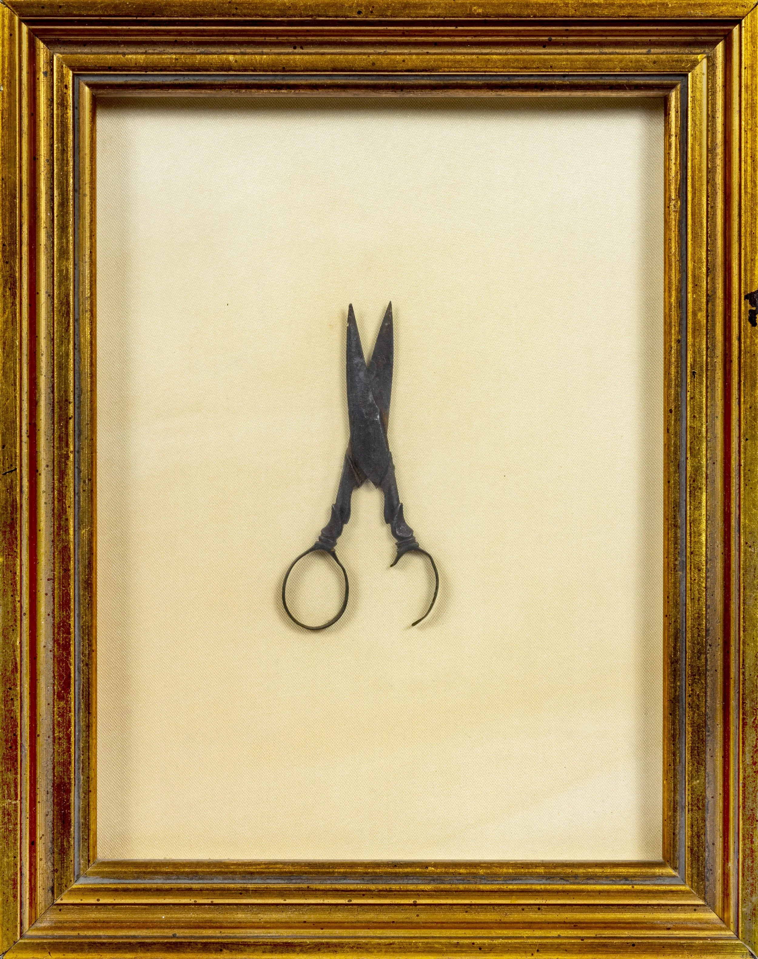 Photo of a pair of small metal scissors.