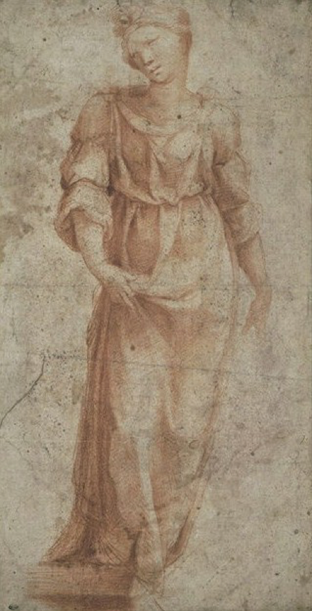 Beccafumi : Study for a Figure in the Betrothal of the Virgin (Paris, Louvre, n. 10788)