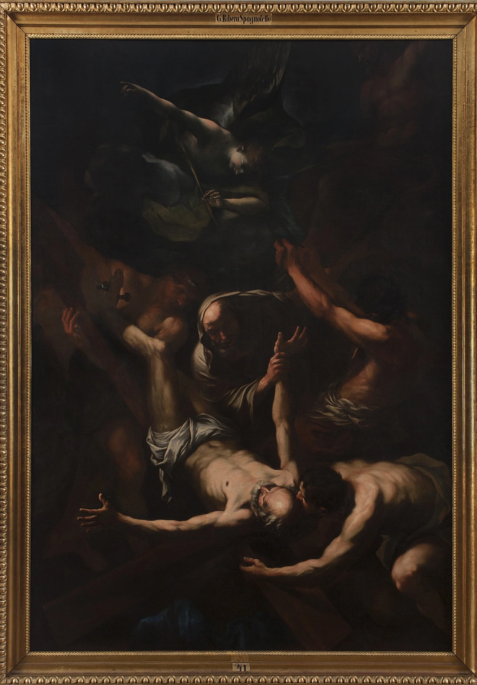 GIOVANNI BATTISTA BEINASCHI (Fossano, near Turin 1636-1688 Naples) The Martyrdom of Saint Peter Oil on canvas 114½ x 76 inches (290.8 x 193.1 cm)
