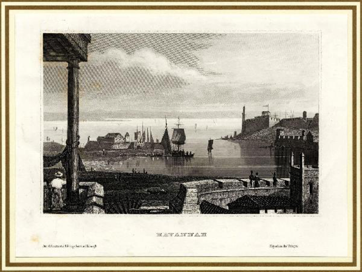 An engraving showing the port of Havannah.