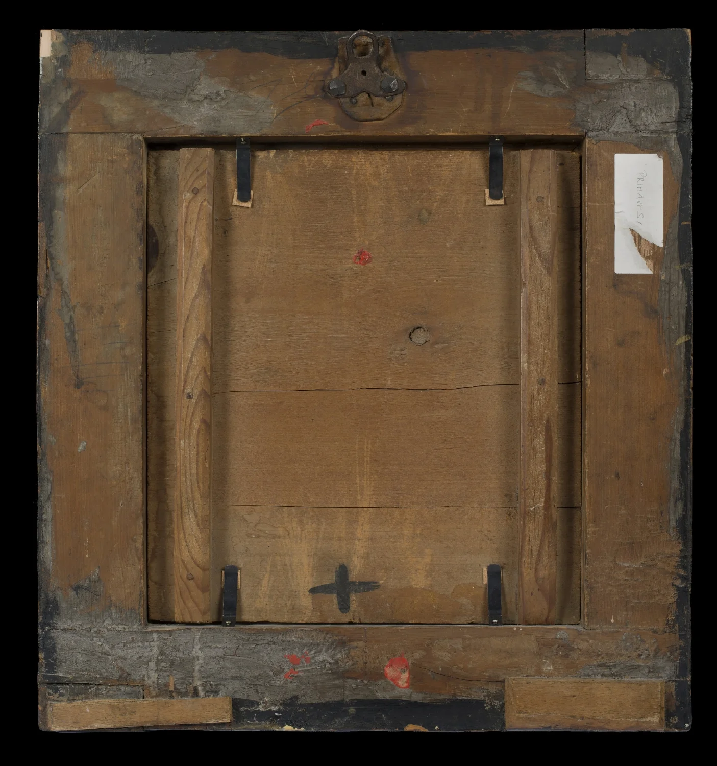 Mexican Enconchado, The Circumcision of Christ , reverse of the panel and frame
