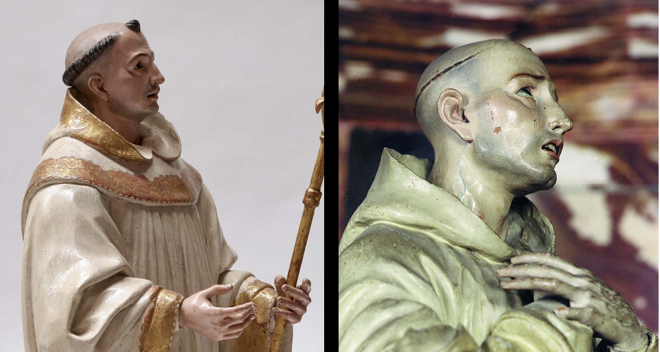 Fig. 1A Comparison of the present work with José de Mora, San Bruno, Granada, Cartuja