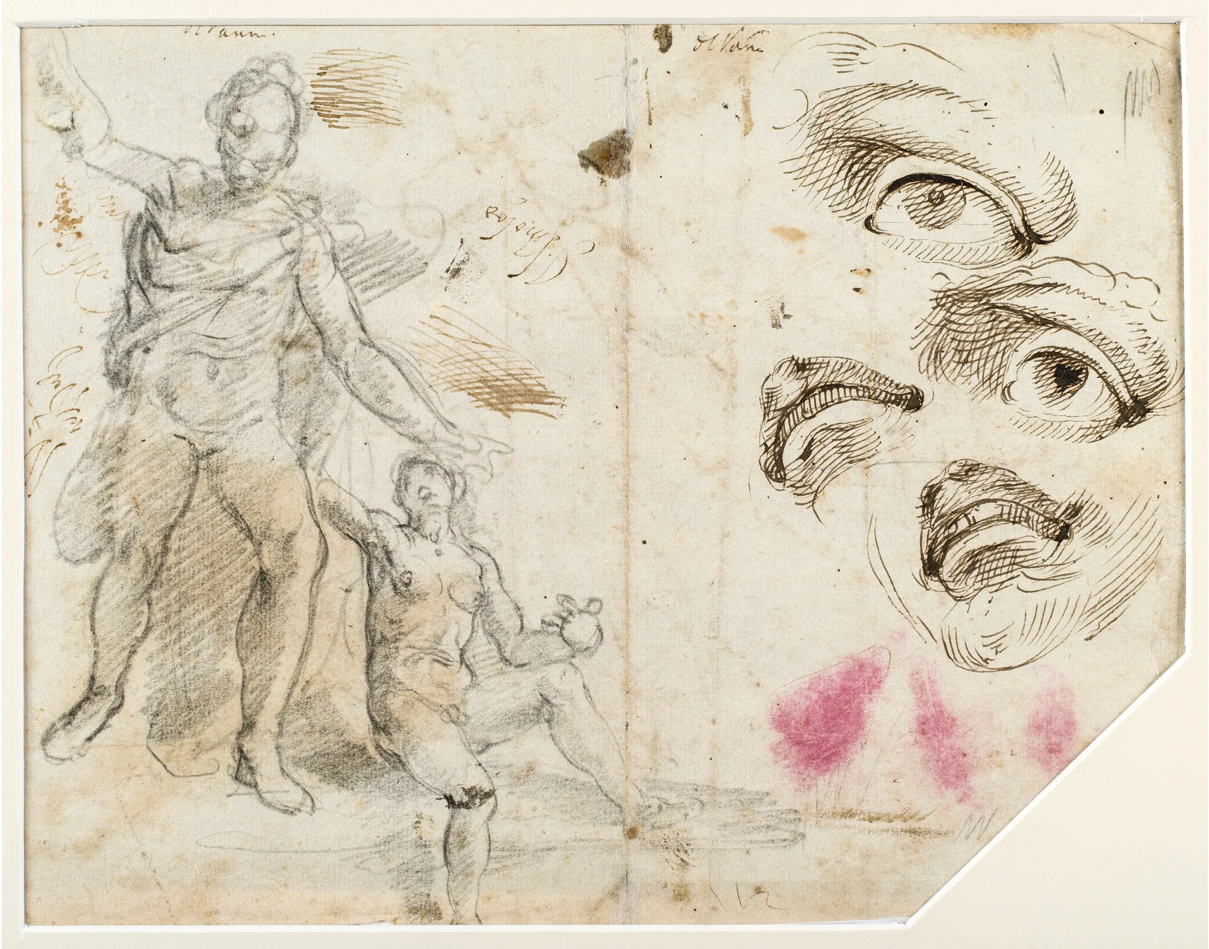 Alessandro Casolani, Study a Male and Female Figure, Study of a Face
