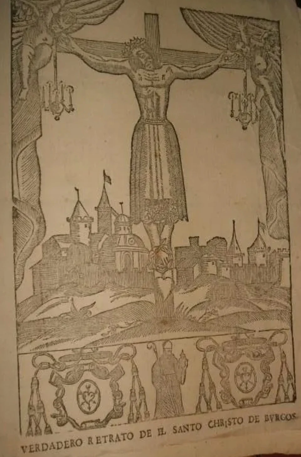 Fig. 2. Anonymous, 17th-century engraving of the Señor de Burgos , titled Verdadero Retrato de El Santo Cristo de Burgos , 21.5 x 30 cm