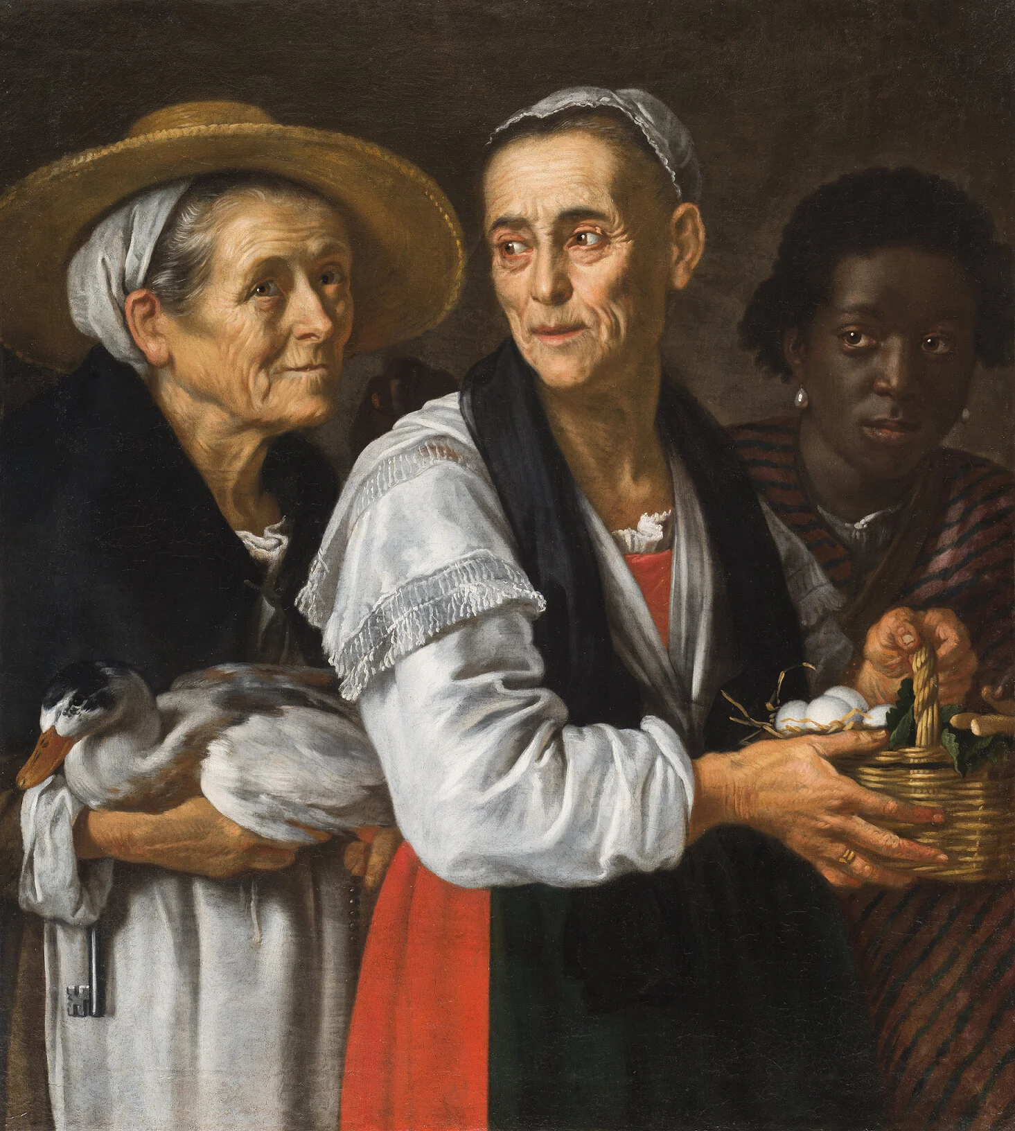 Three people on the way to the market.