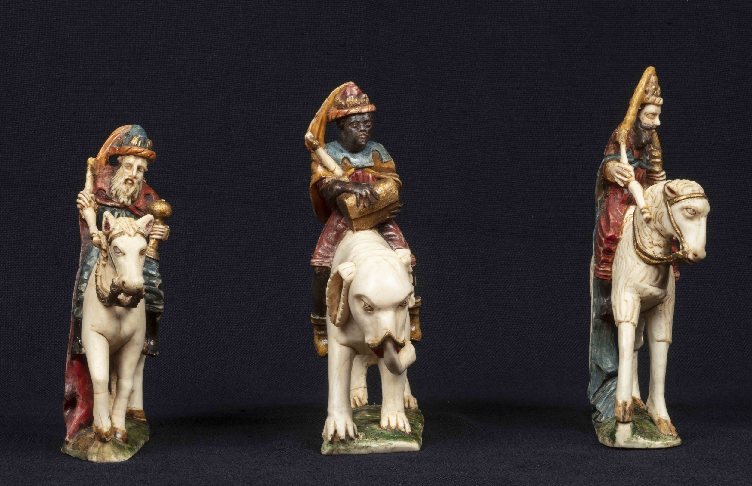 Front view of the three figures.