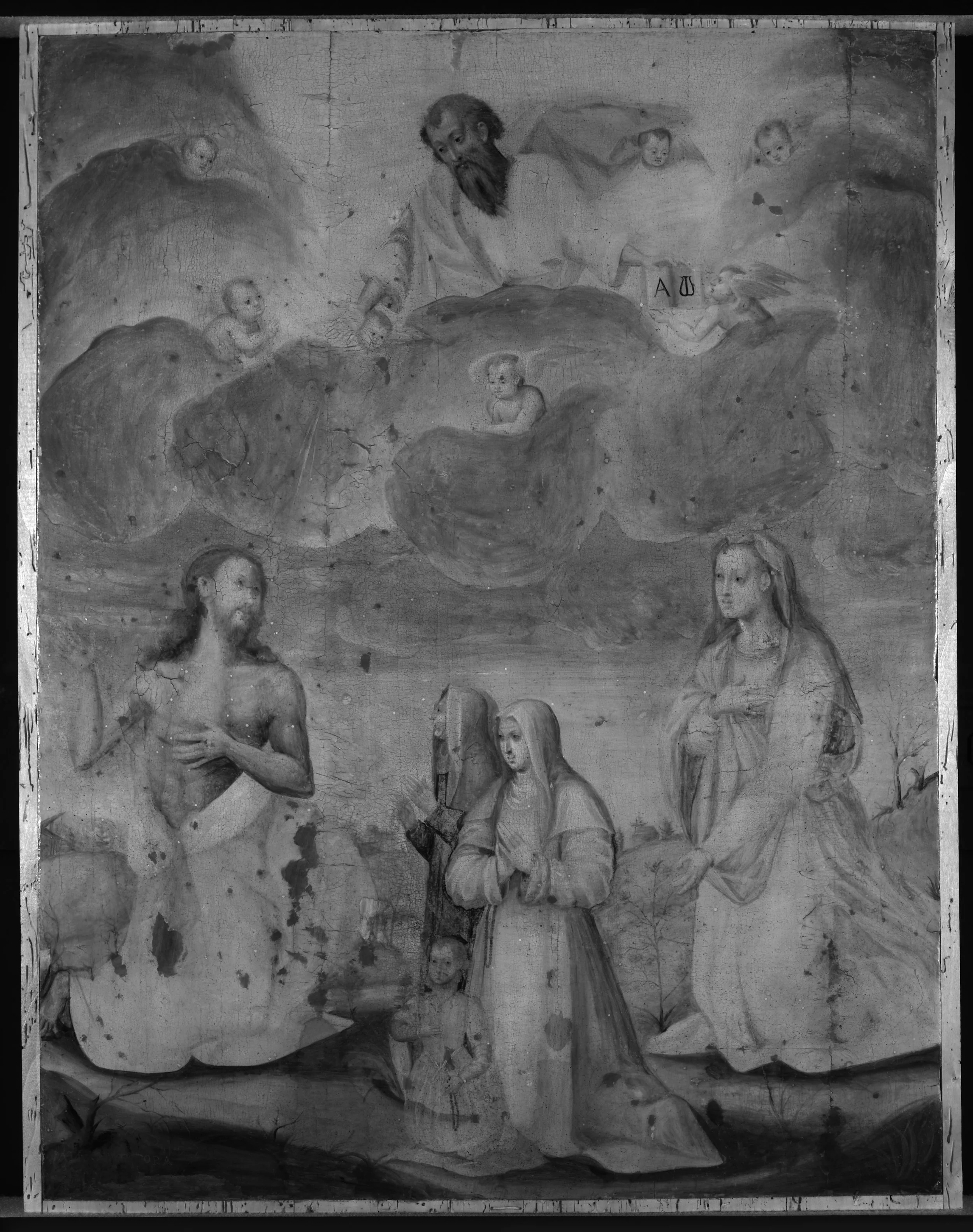 Black and white Infrared reflectogram of the present work.