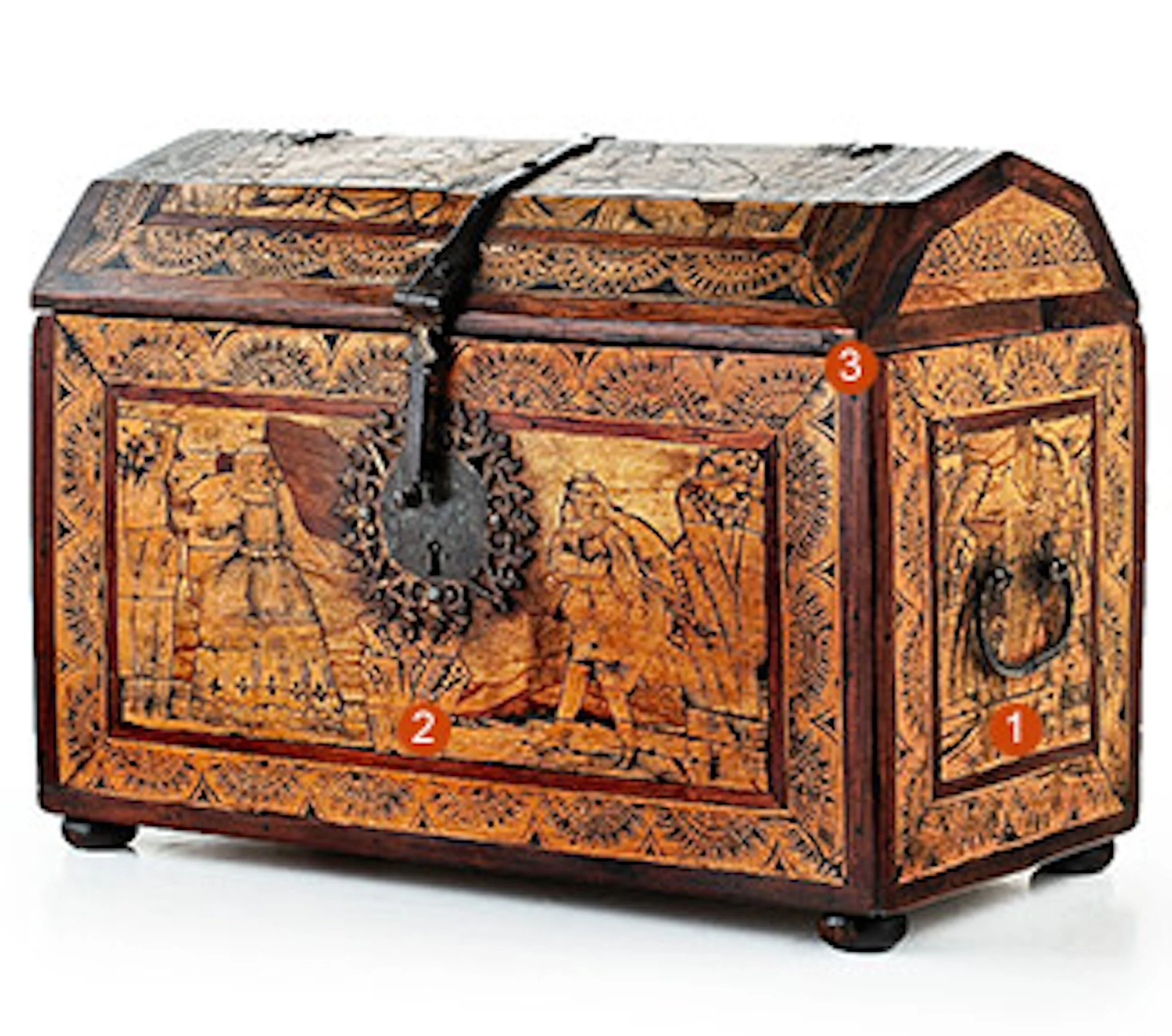 Inlaid and engraved coffer