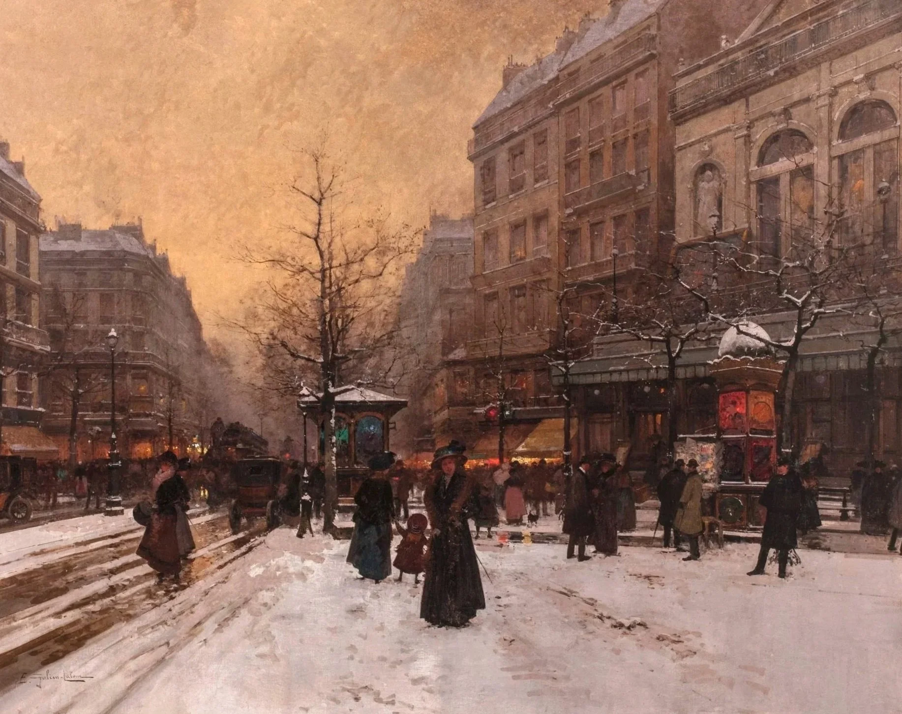 Galien-Laloue, Eugène - Paris Winter Scene framed pro.jpg