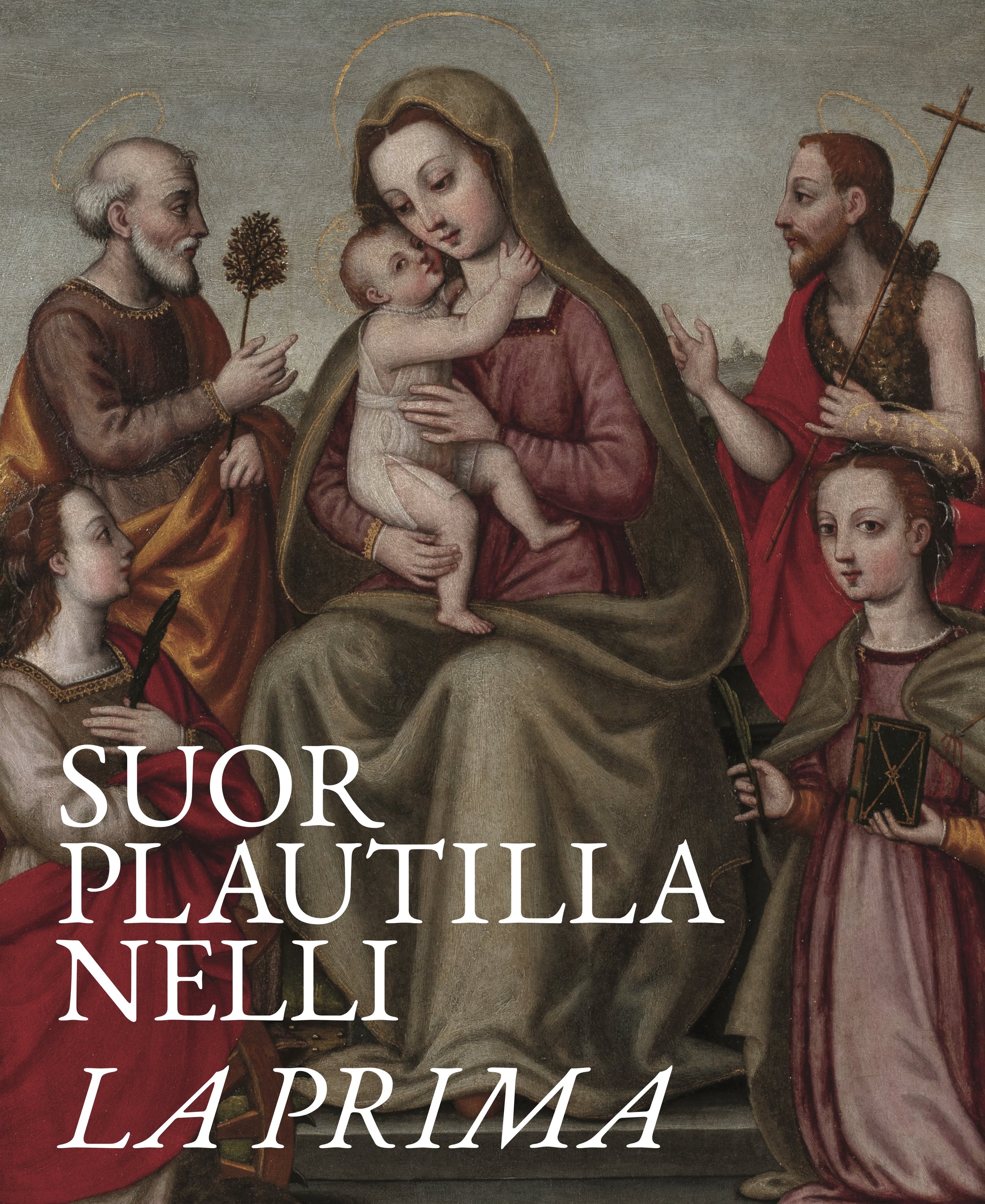 Cover page of a gallery catalogue displaying a painting with the Virgin Mary and several saints.