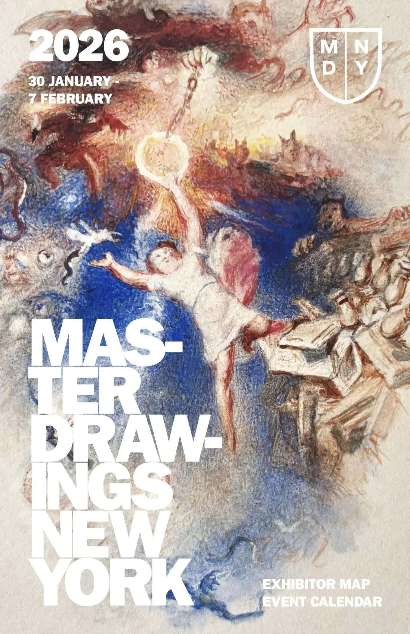 Brochure title page witha. drawing of an angel flying through the sky.