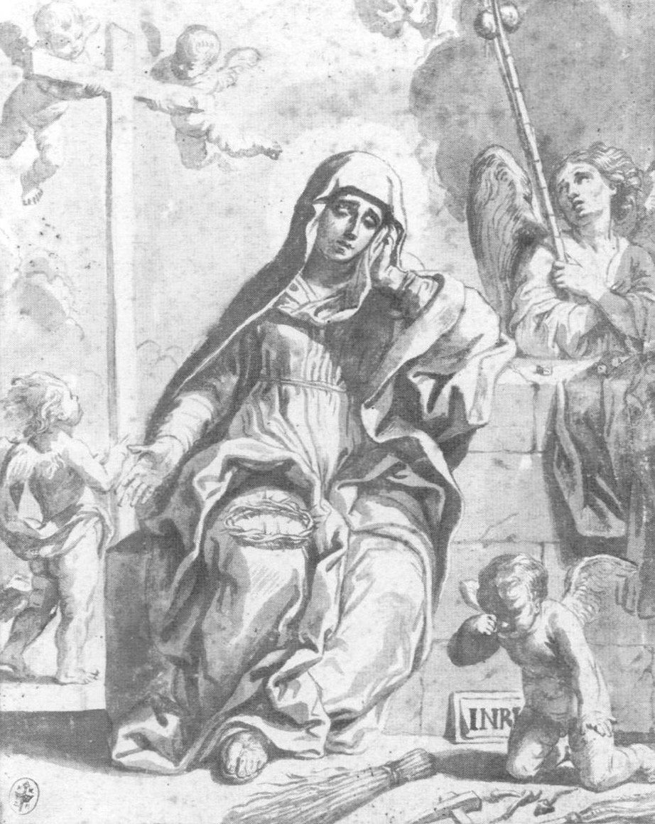 Greyscale drawing of the composition in the present artwork.