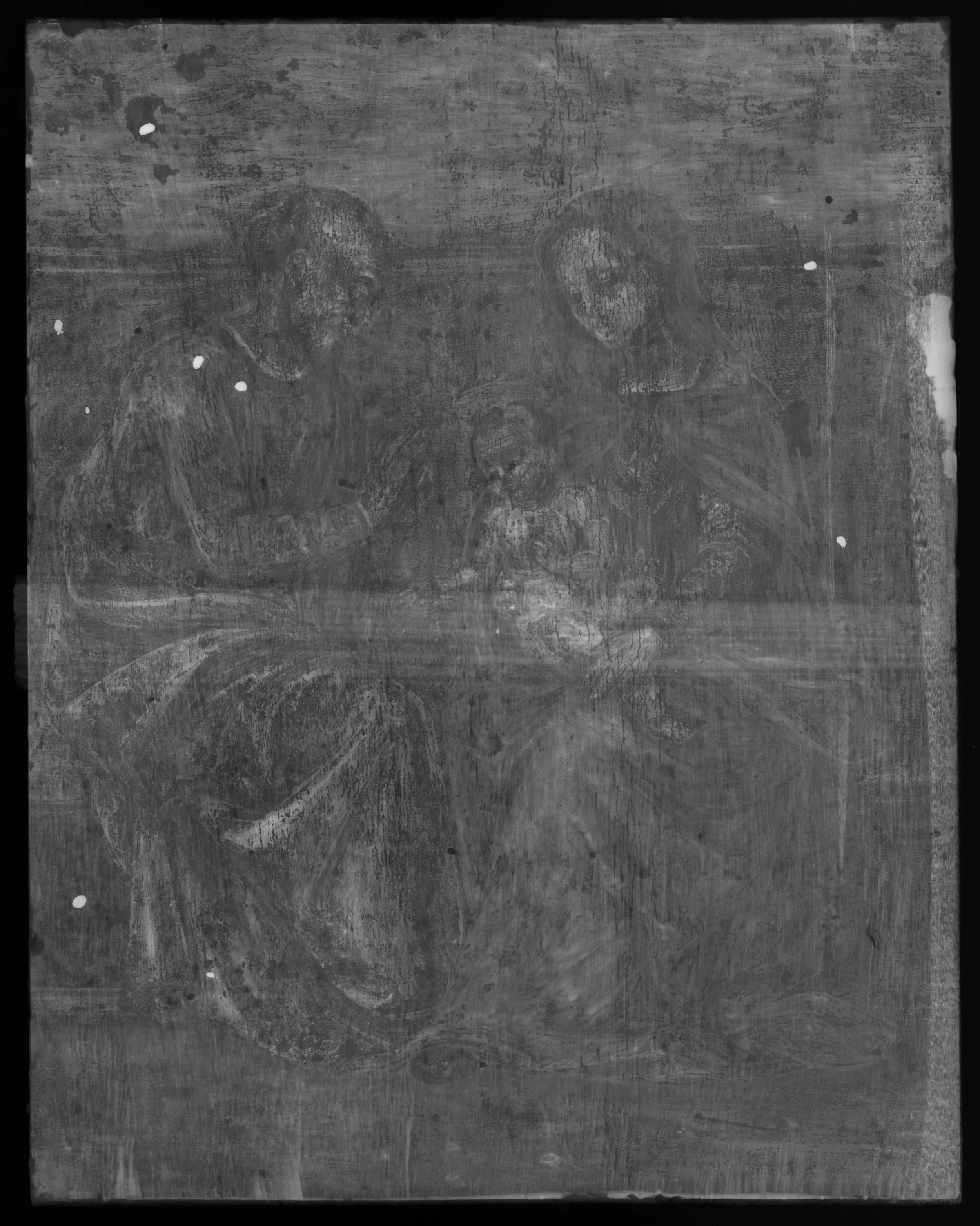 Black and white X-radiograph of the present work.
