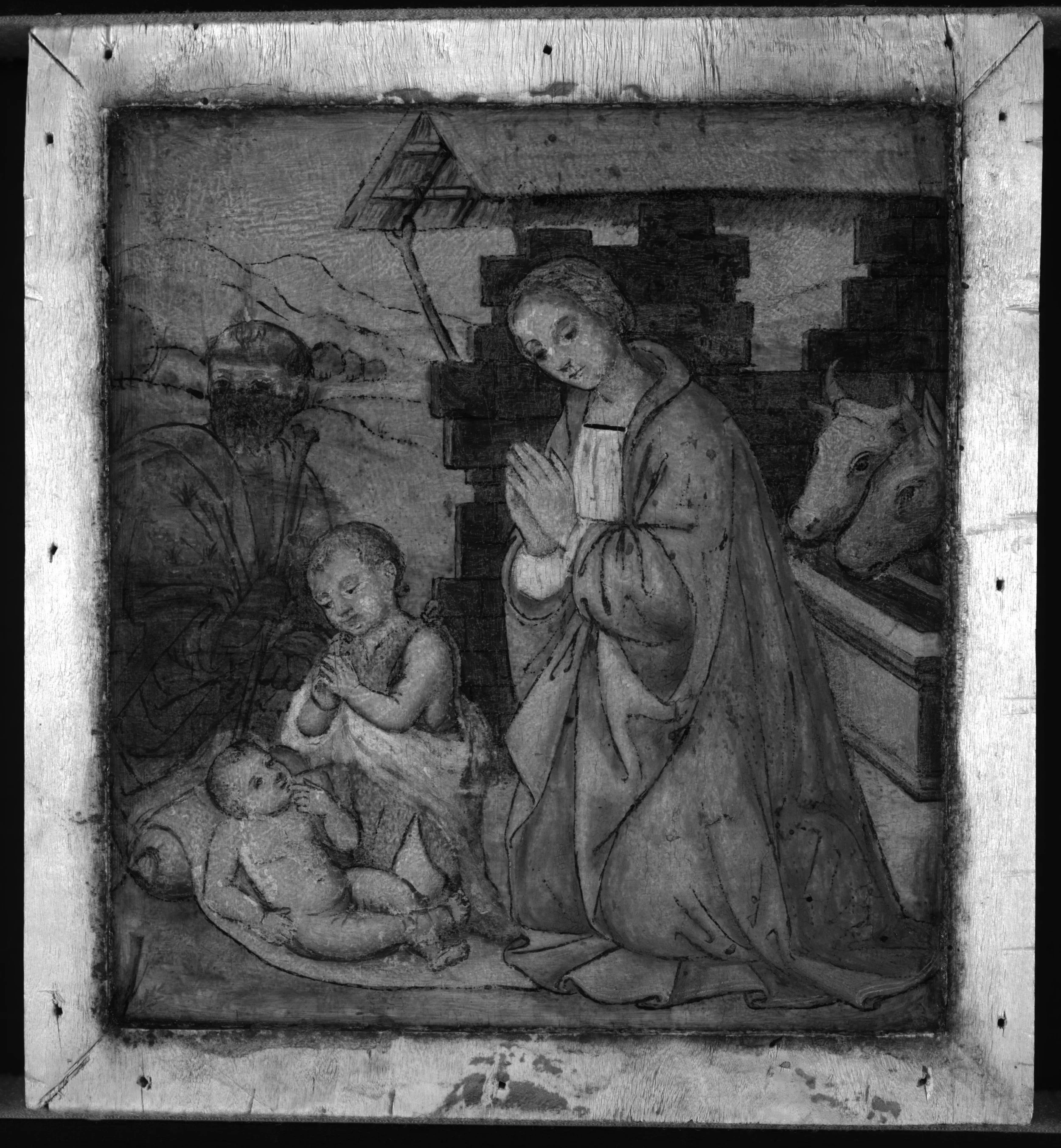 Black and white Infrared reflectogram of the present work.