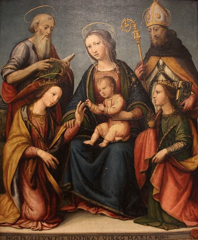 Mary and Child enthroned surrounded by Saints Catherine, Jerome, Augustine and Lucy