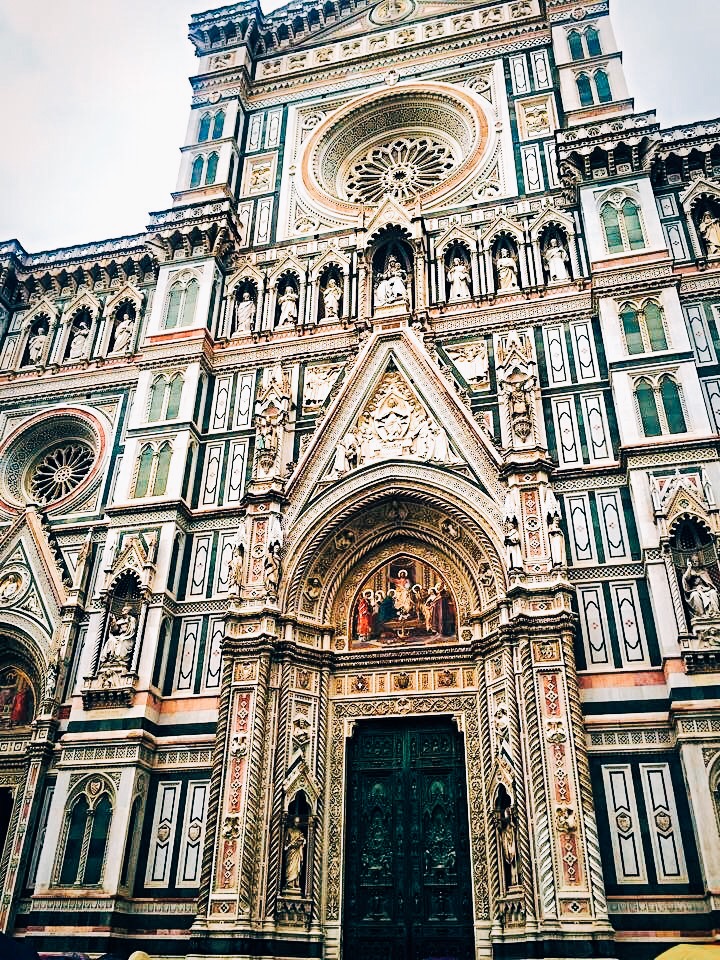 Duomo di Firenze- The main church in Florance. It was begun in 1296. Gothic style architecture. 