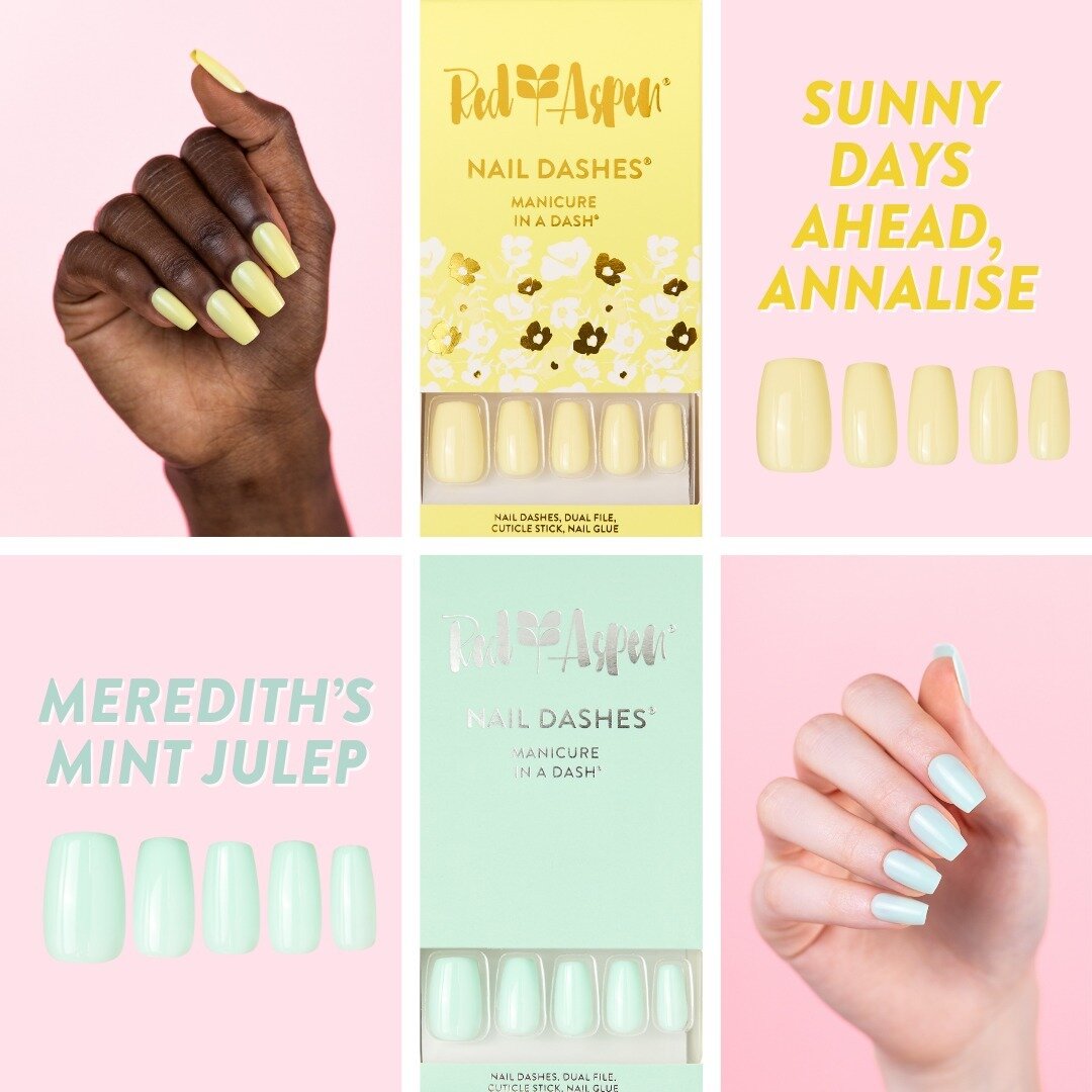 Are you ready for spring? We are, and we have the nails to prove it!✨ Our Spring Classics, St.Patrick's Day + Besties Nail Dashes are available now. 💐🎀💖

#redaspen #redaspenlove #pressons #pressonails #springnails #spring #stpatricksday
