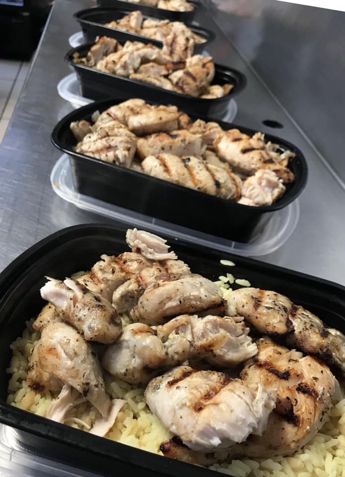 Chicken kabob lunch box.