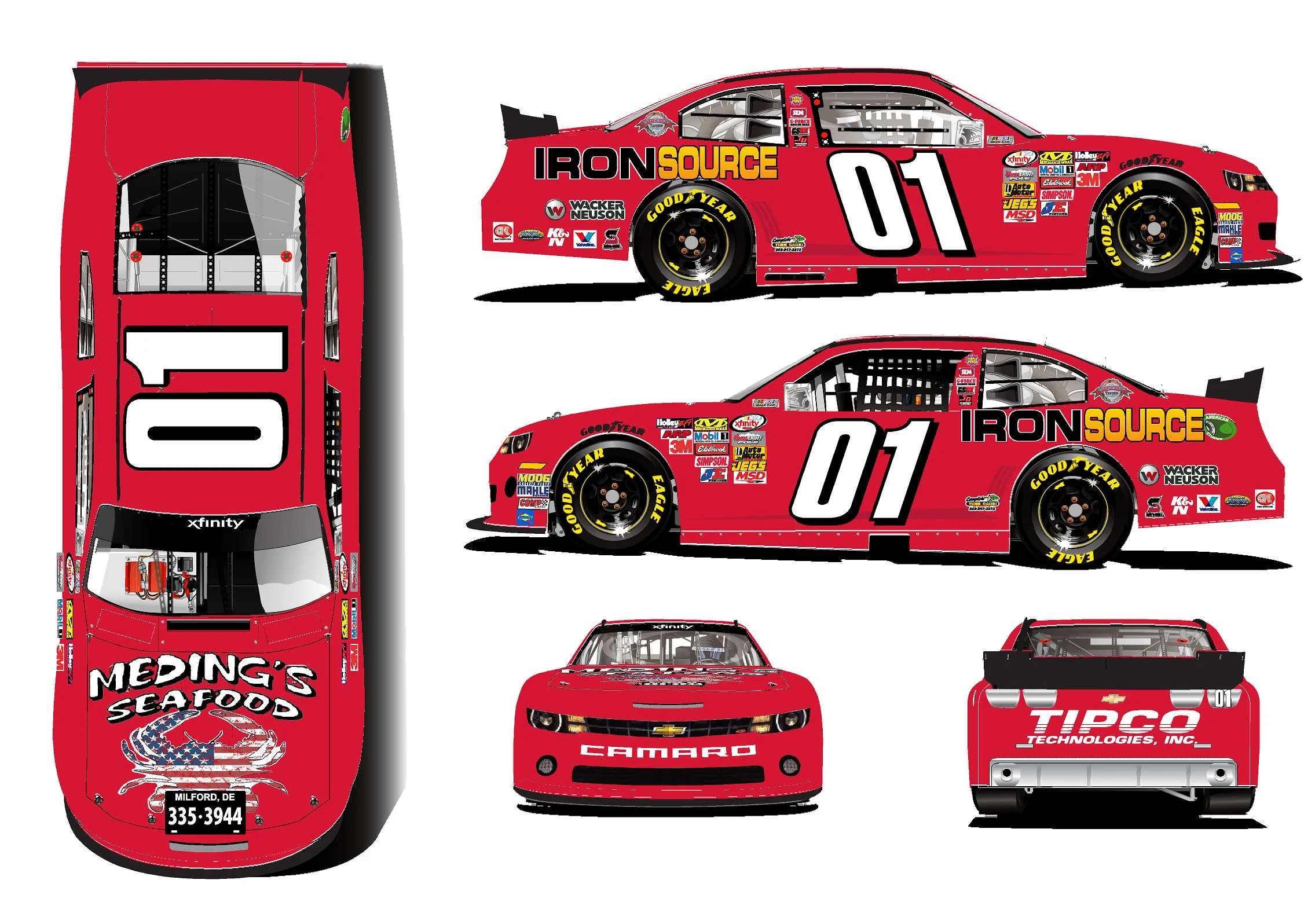 MEDING'S & IRON SOURCE CONTINUE SUCCESSFUL RELATIONSHIP WITH JD MOTORSPORTS AND DRIVER HARRISON RHODES AS PRIMARY SPONSORS ON NO. 01 CHEVROLET 