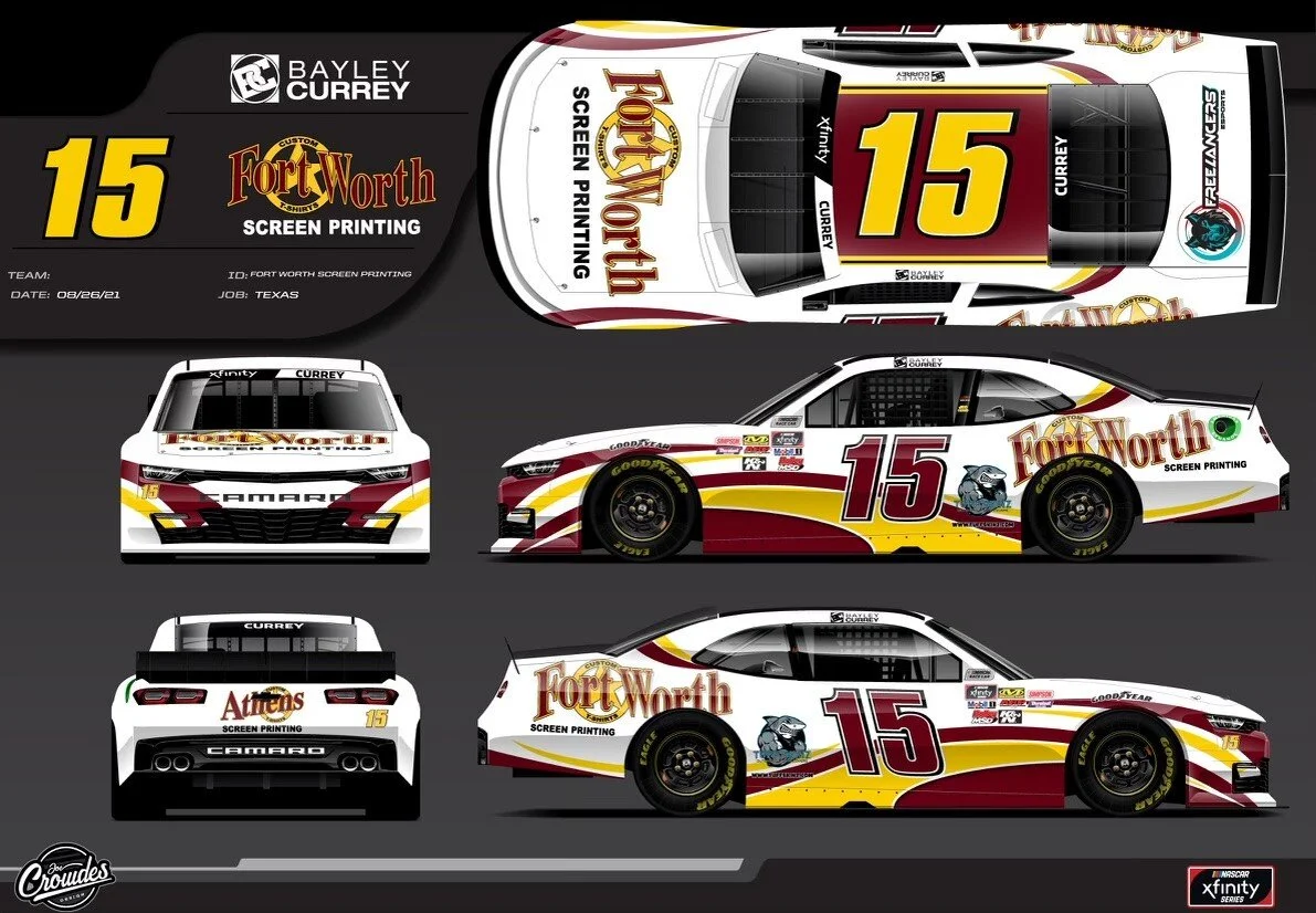 Bayley Currey and Fort Worth Screen Printing Team Up For Texas Race with JD Motorsports 