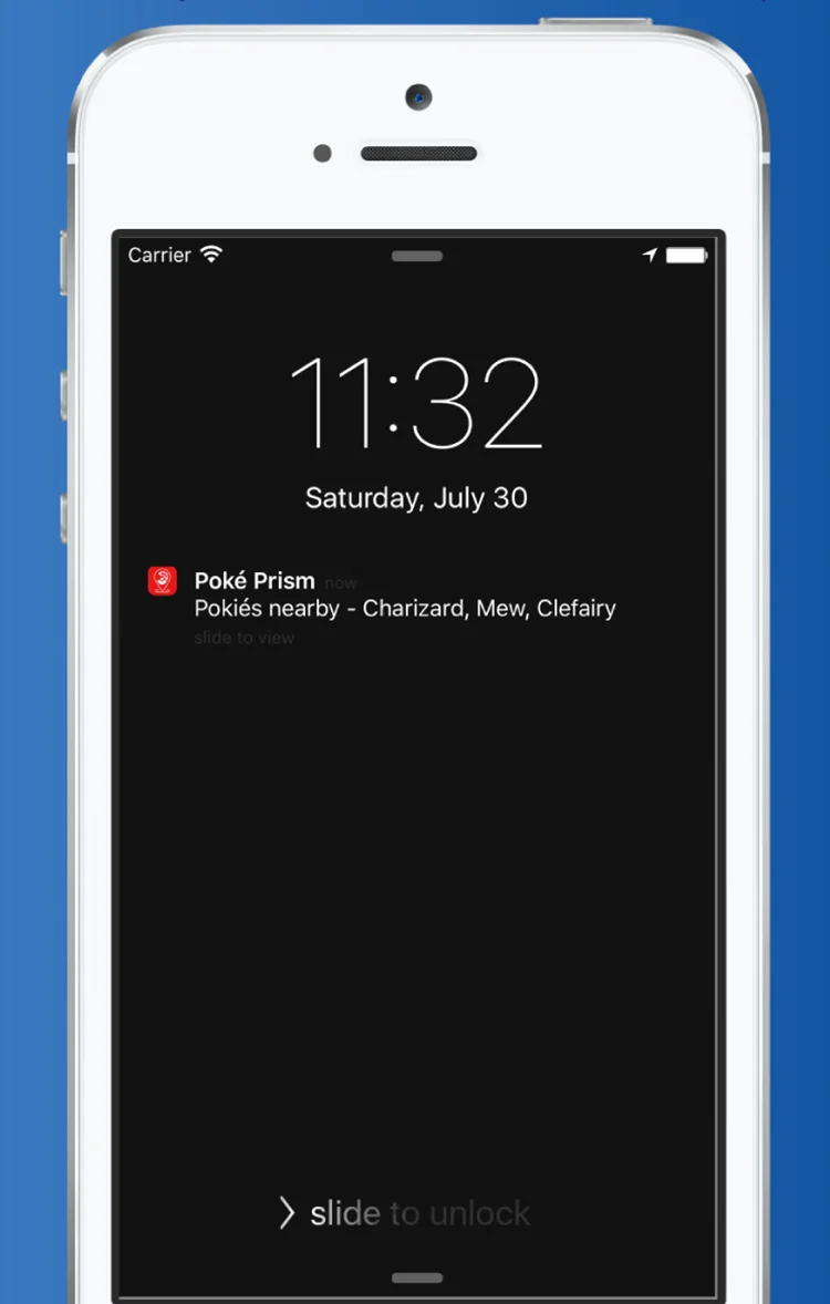 BY FAR THE MOST CHALLENGING FEATURE WAS TO NOTIFY USERS WHEN THEY WALKED BY A SPECIFIC POKEMON - APPLE MAKES IT VERY TRICKY TO MONITOR LOCATION IN THE BACKGROUND