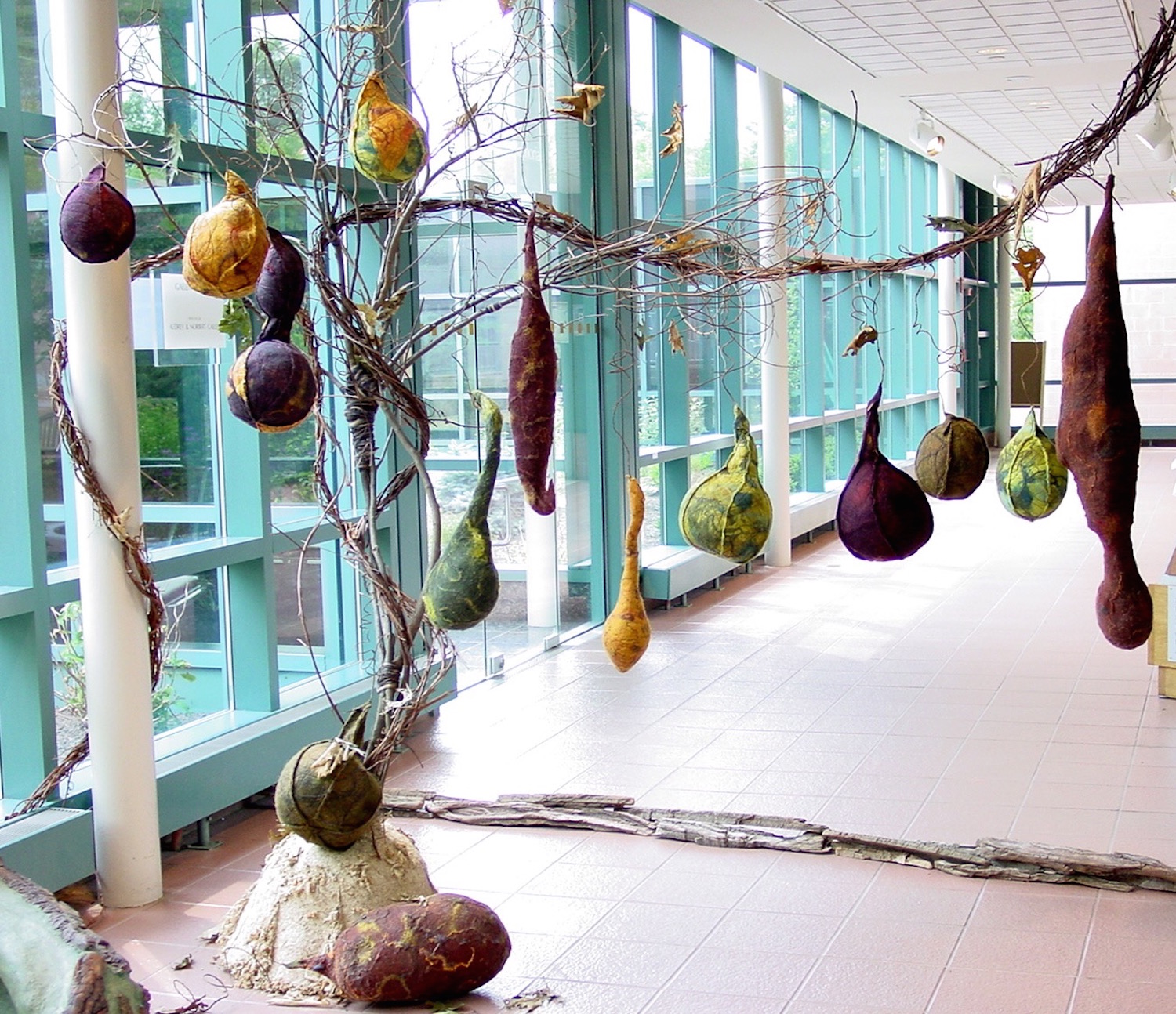 hangin' out handmade felt, mixed media variable size, as shown 7' x9' x3'