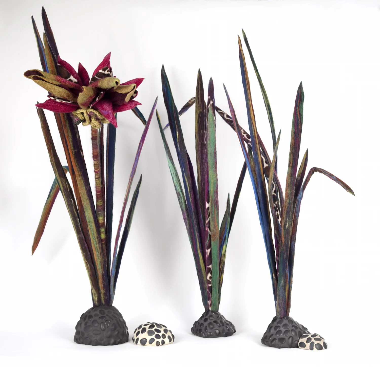 savannah grass 'giraffidae' handmade felt, mixed media 38 x27 x20
