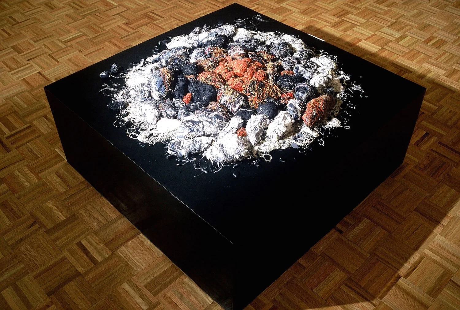 embers hand and machine sewn fabric over rocks variable size, as shown 3' round