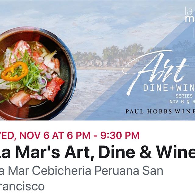 Art &amp; Dine, Wednesday November 6 @lamarsf 
#oilpaintings #artist #hildakilpatrickfreyre #seascapes #landscapes