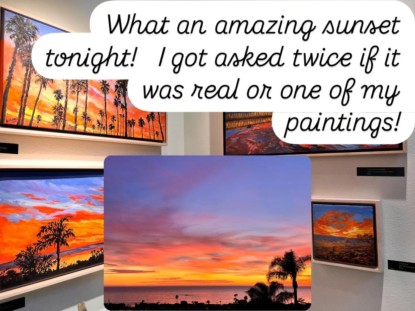 More than one person asked me if the photo sunset of today was real or one of my vibrant paintings!! See by yourself! #sunsets #november #novembersunset #sunsetpainting #hilda4art