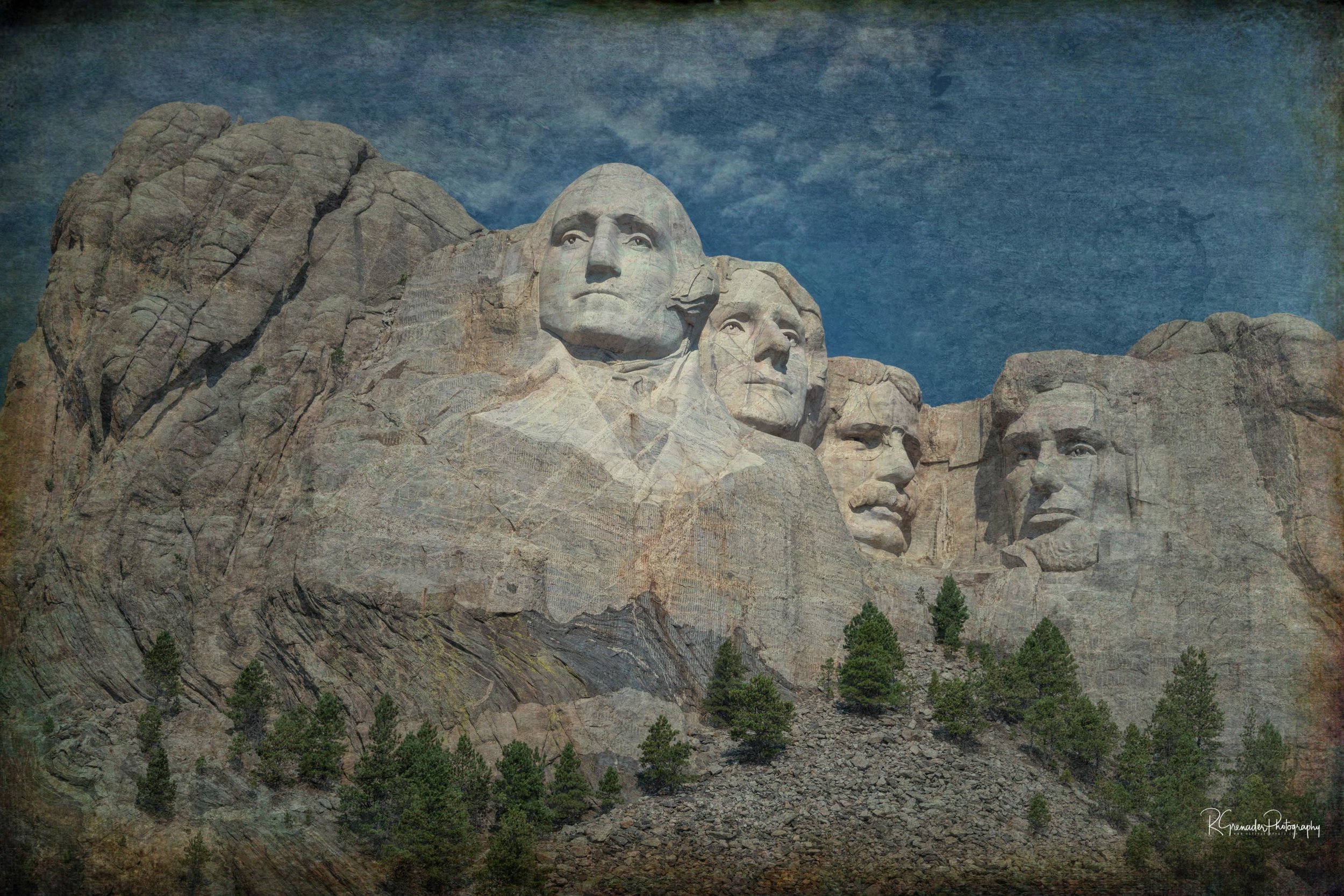 Mt Rushmore Postcardized Rapid City, South Dakota