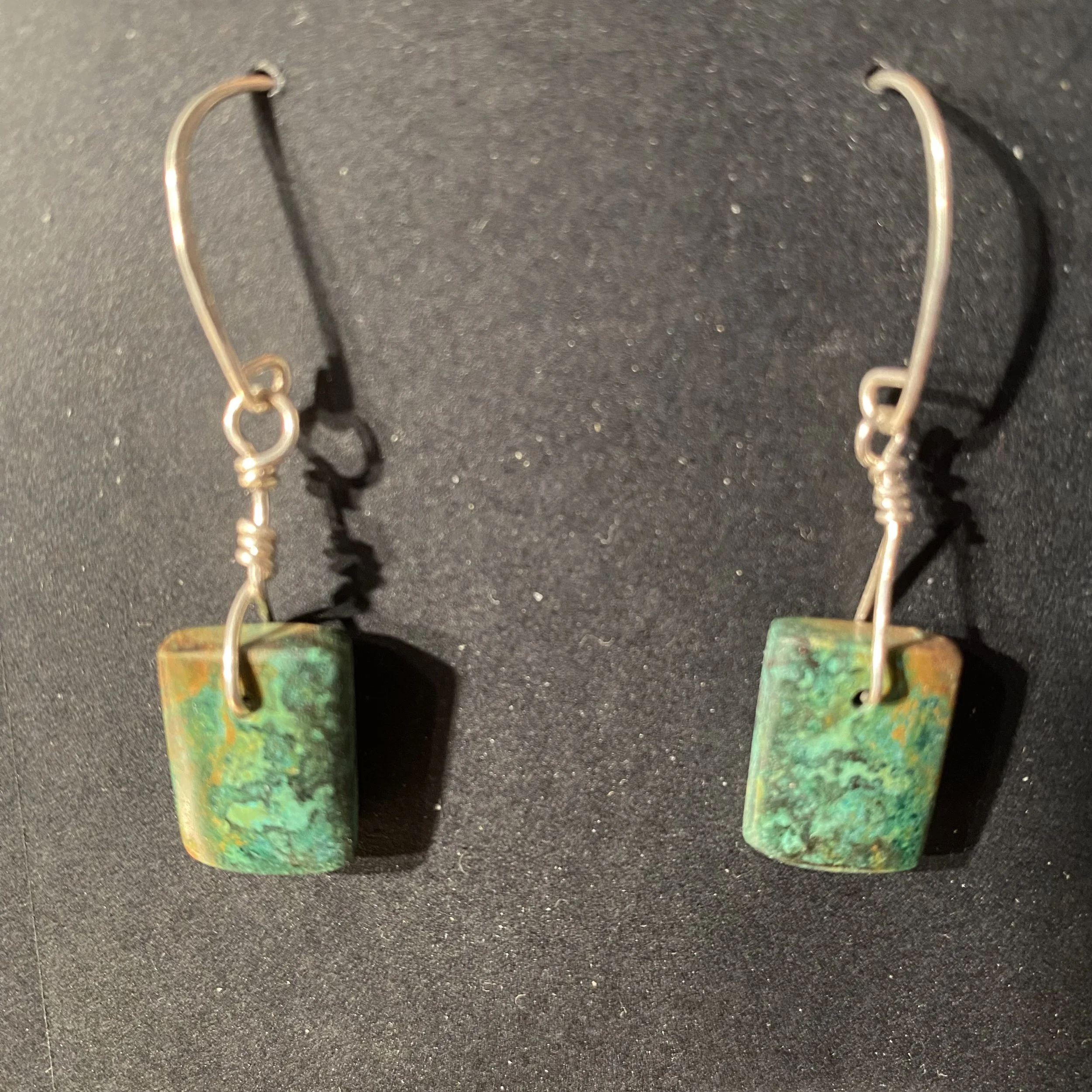 Chrysocolla and Sterling Earrings